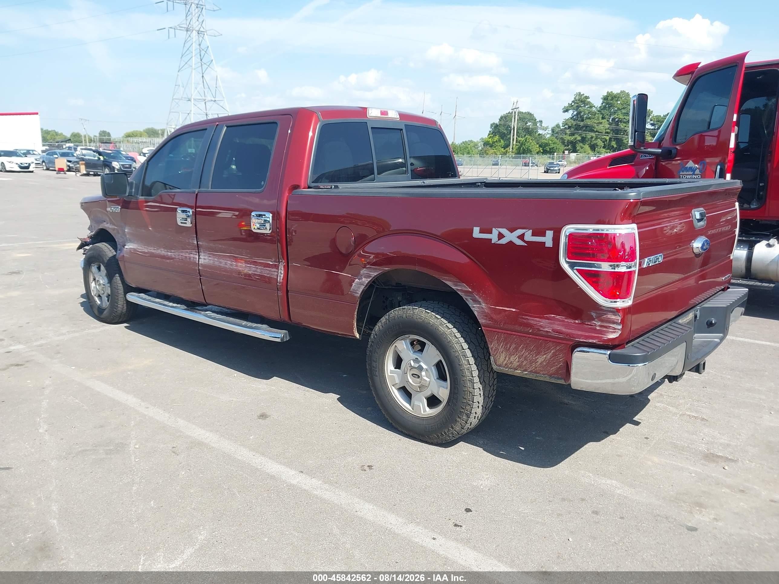 2014 Ford F-150 Xlt Burgundy vin: 1FTFW1EF3EKD41240
