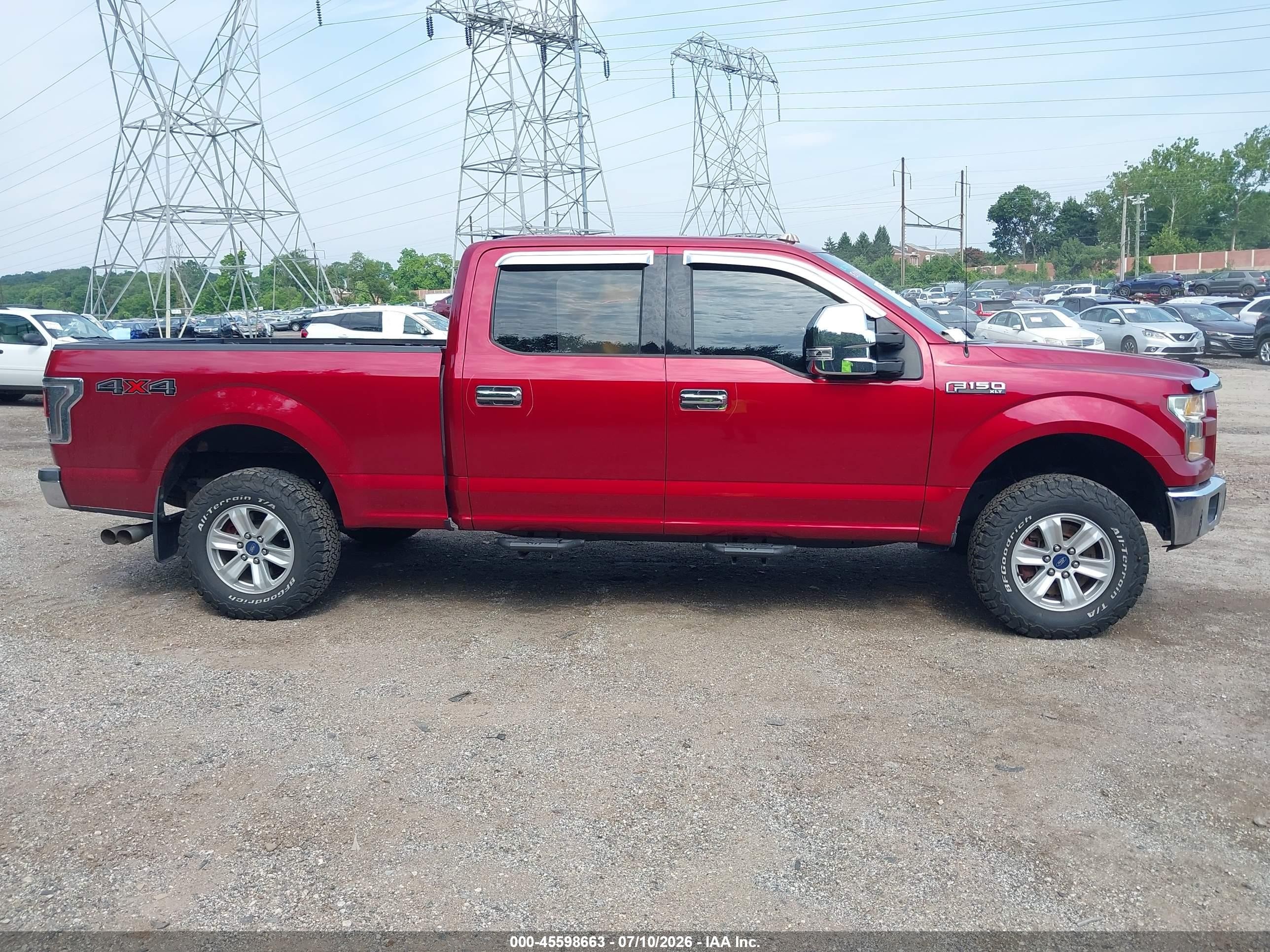 2015 Ford F-150 King Ranch/lariat/platinum/xl/xlt Red vin: 1FTFW1EF3FFC00999