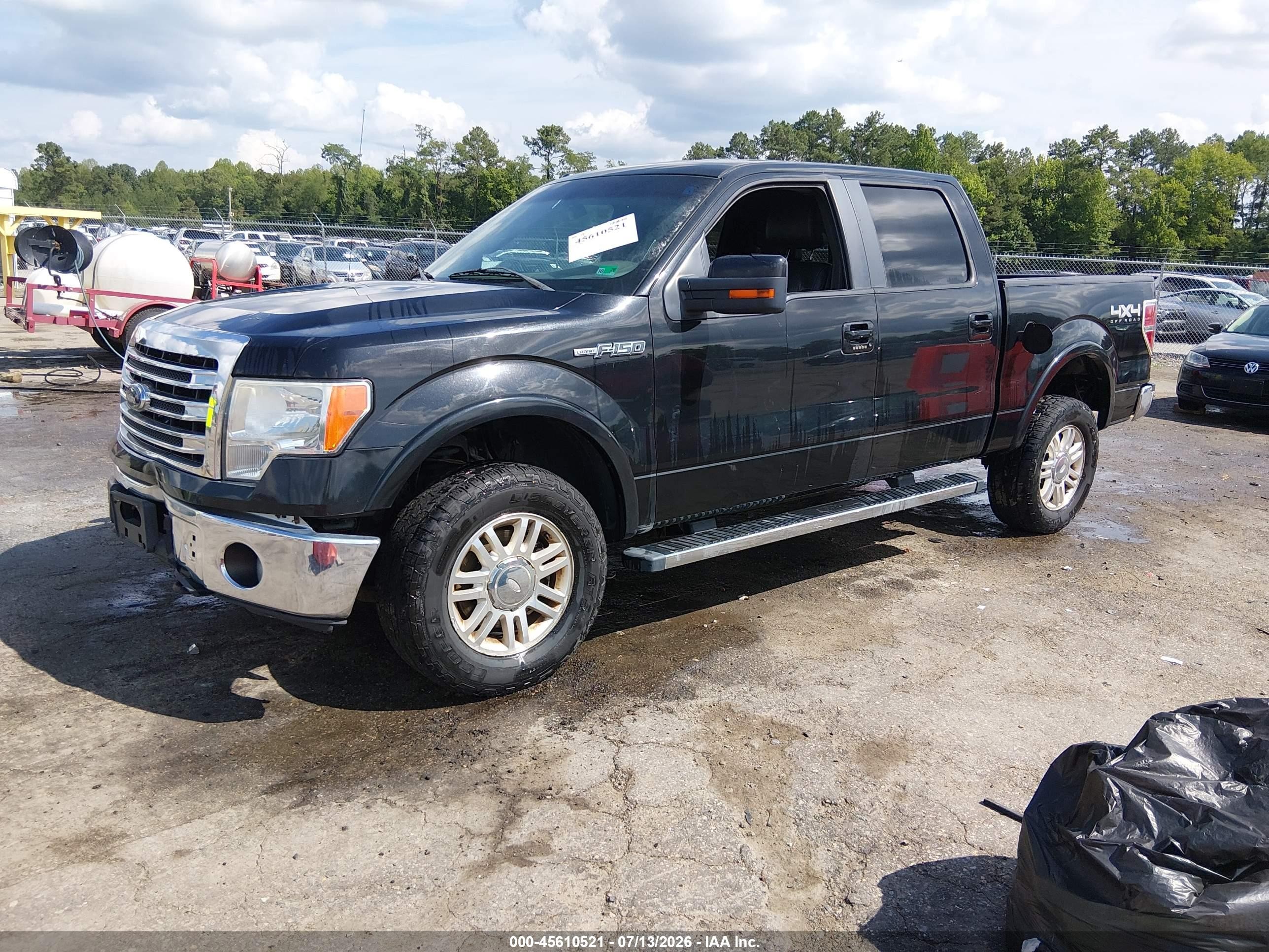 2013 Ford F-150 Lariat Black vin: 1FTFW1EF4DFC69925