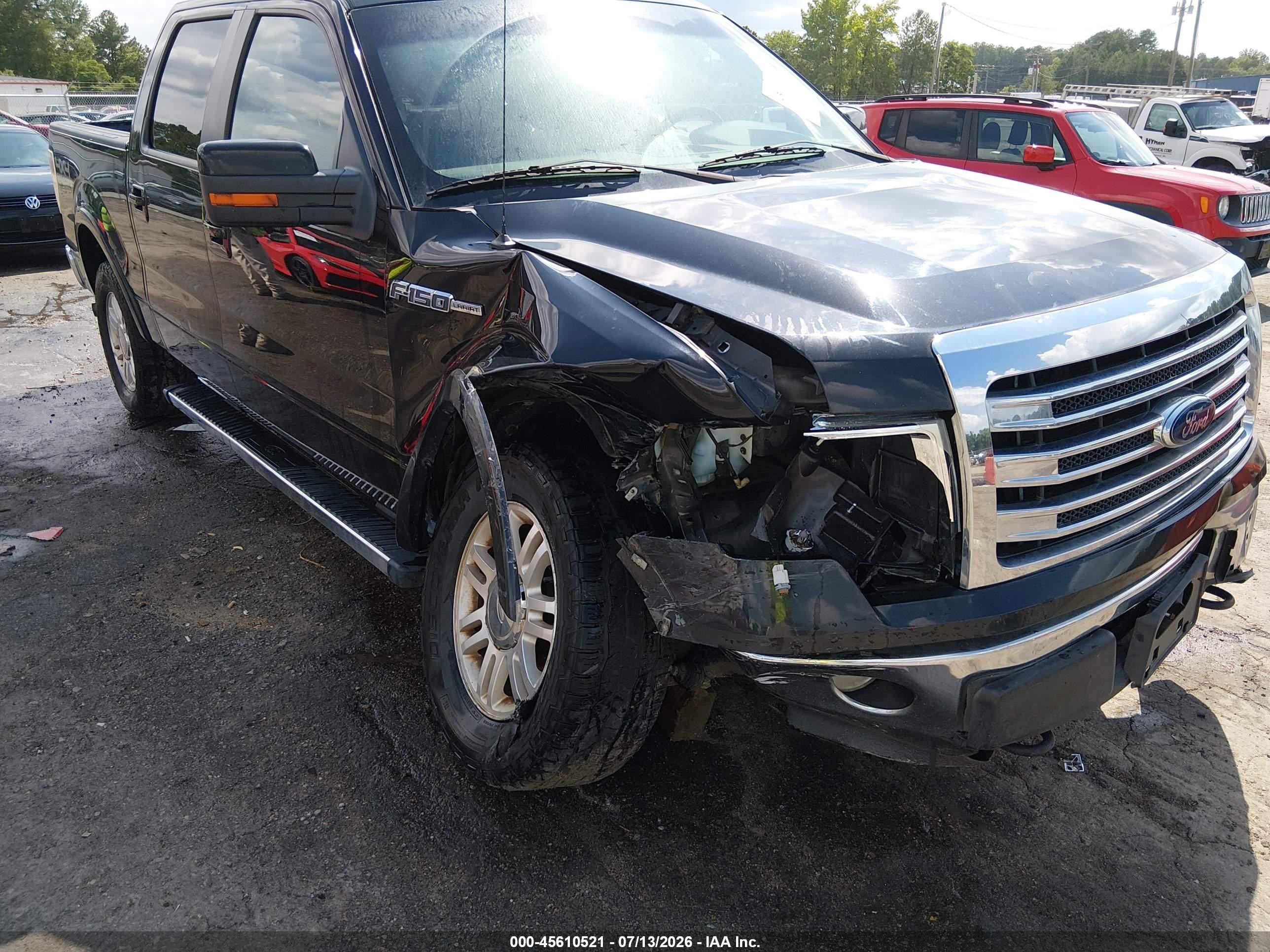 2013 Ford F-150 Lariat Black vin: 1FTFW1EF4DFC69925