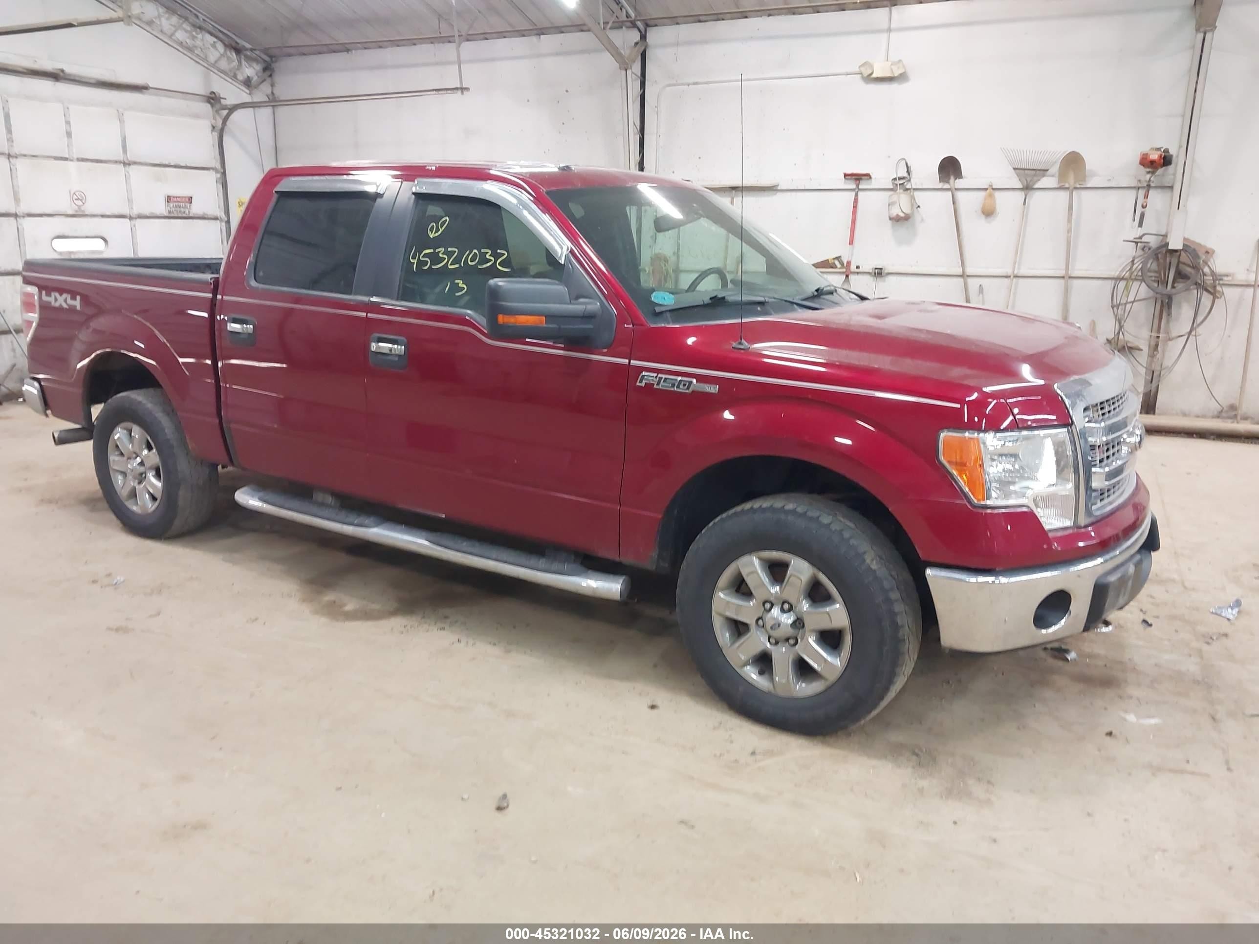 2013 Ford F-150 Xlt Burgundy vin: 1FTFW1EF4DFD09467