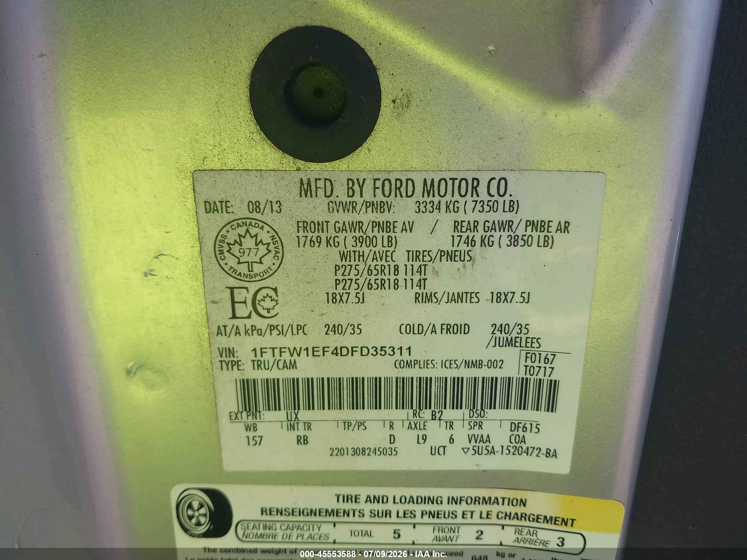 2013 Ford F-150 Fx4 Silver vin: 1FTFW1EF4DFD35311