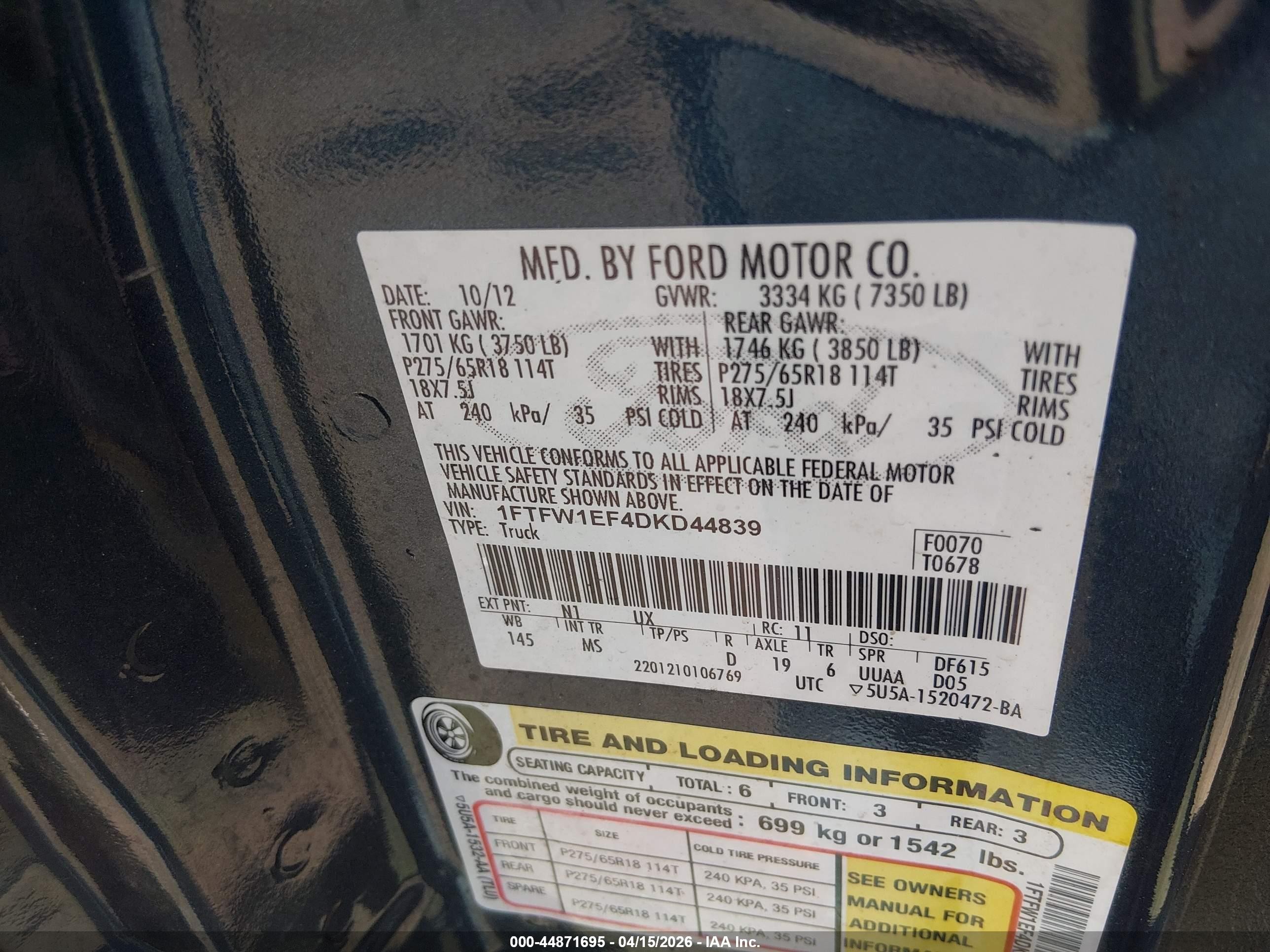 2013 Ford F-150 Xlt Blue vin: 1FTFW1EF4DKD44839