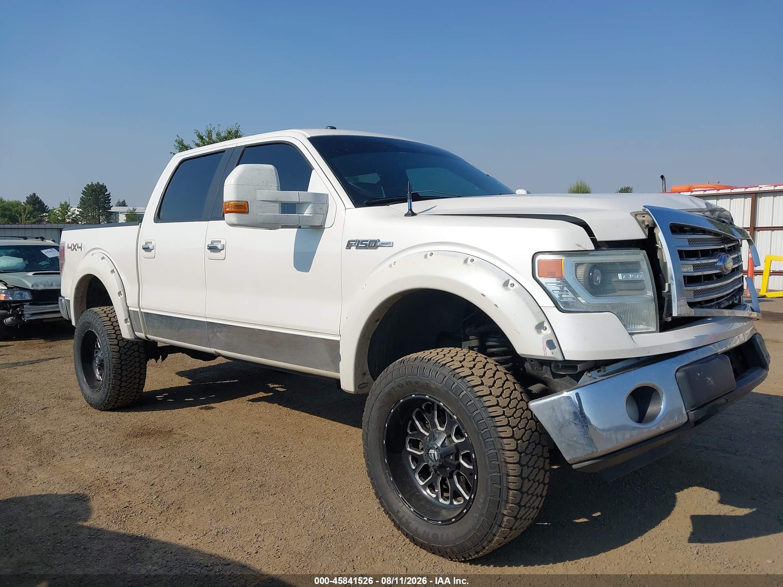 2014 Ford F-150 Lariat White vin: 1FTFW1EF4EFB04586