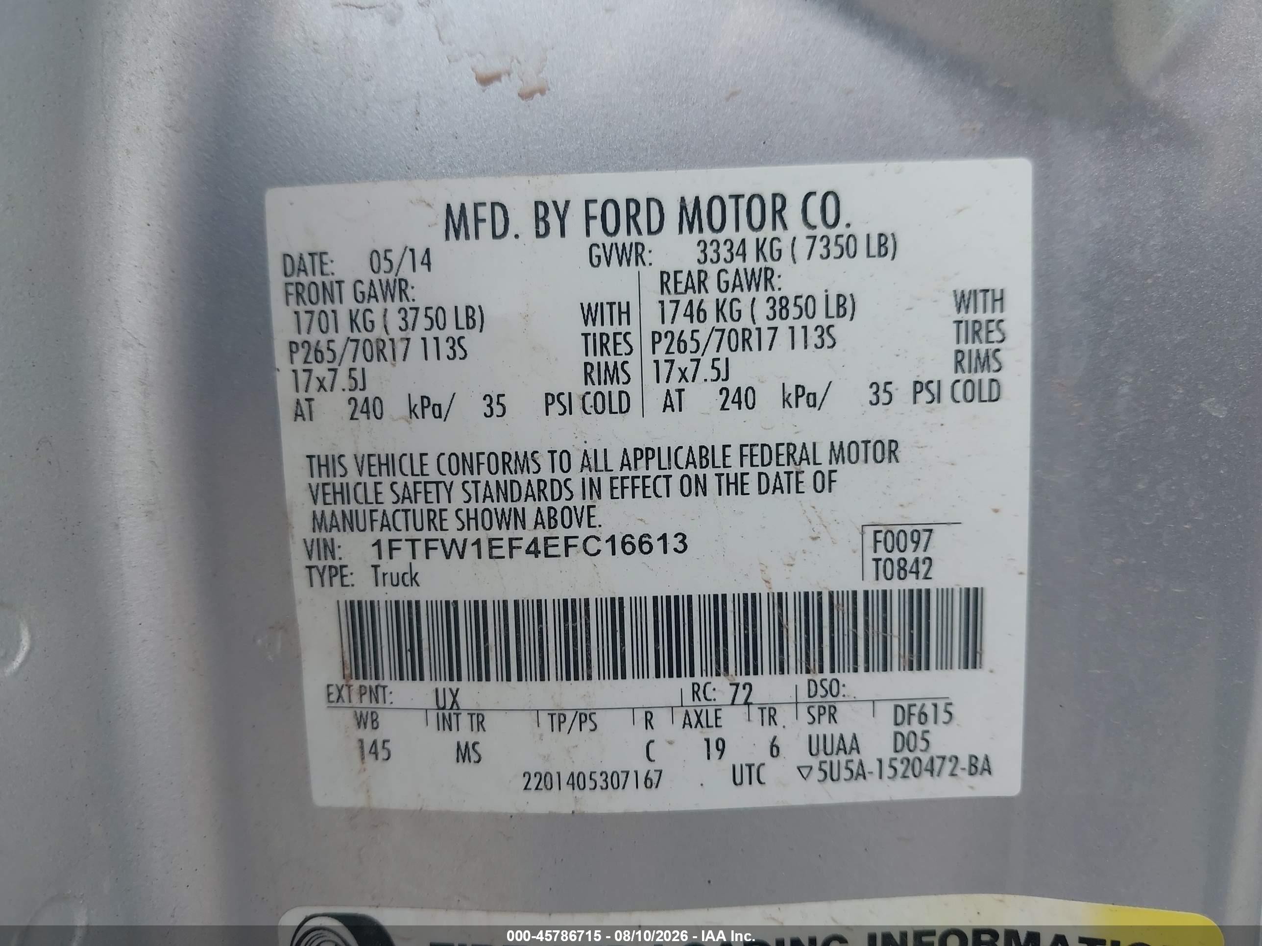 2014 Ford F-150 Xlt Silver vin: 1FTFW1EF4EFC16613