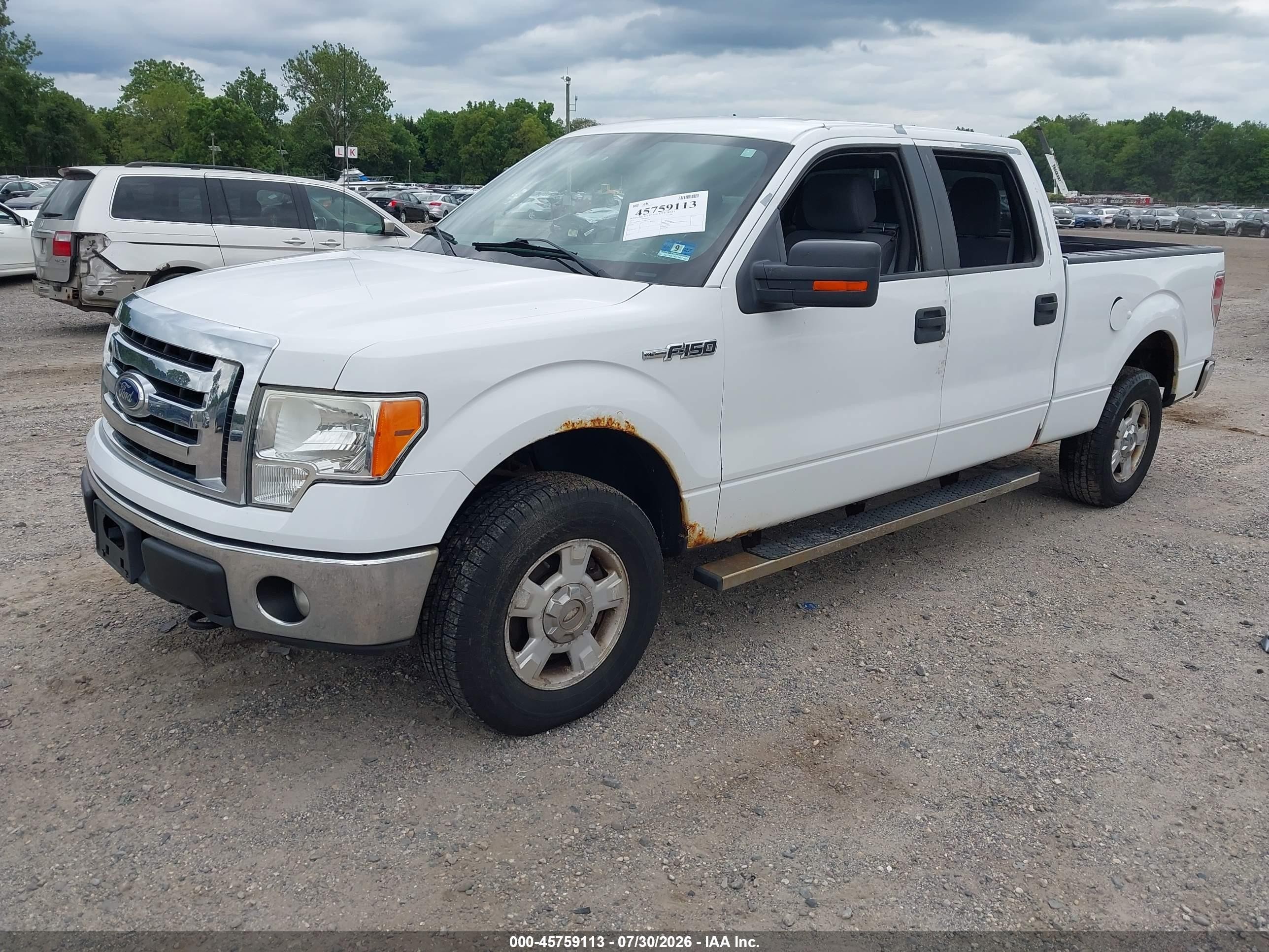 2012 Ford F-150 Xlt White vin: 1FTFW1EF5CFA45965