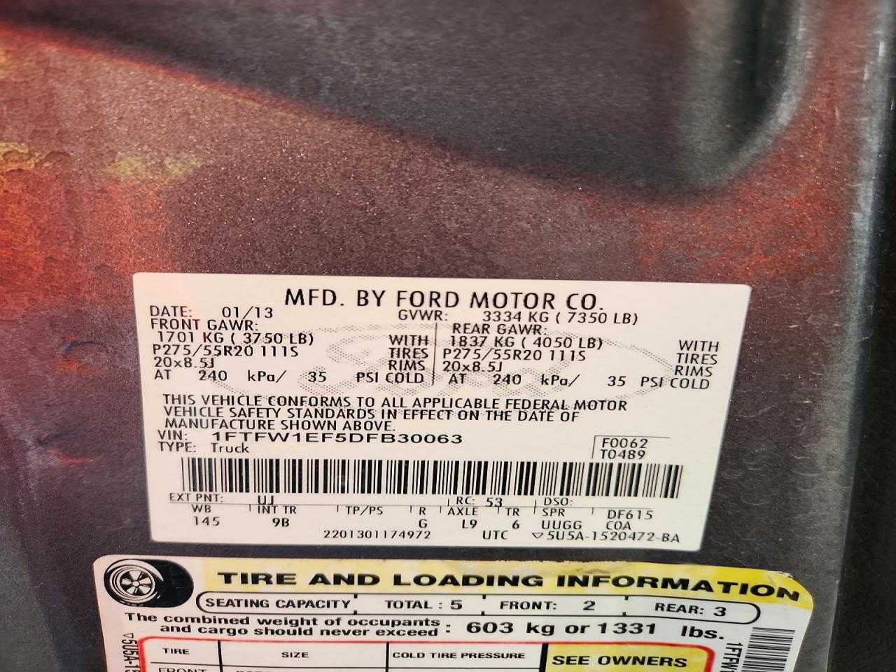 2013 Ford F150 Supercrew Gray vin: 1FTFW1EF5DFB30063