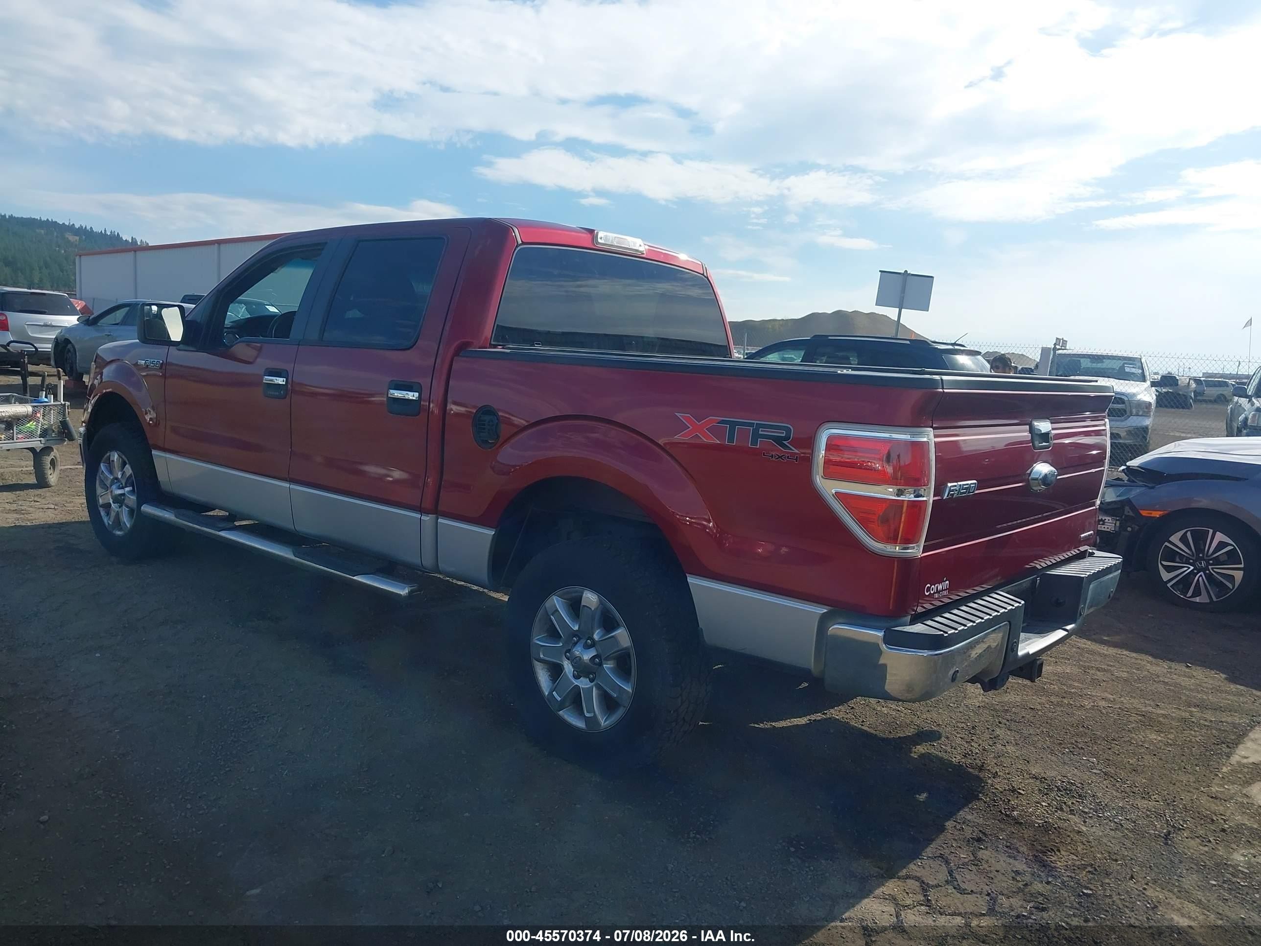 2013 Ford F-150 Xlt Red vin: 1FTFW1EF5DFC00449