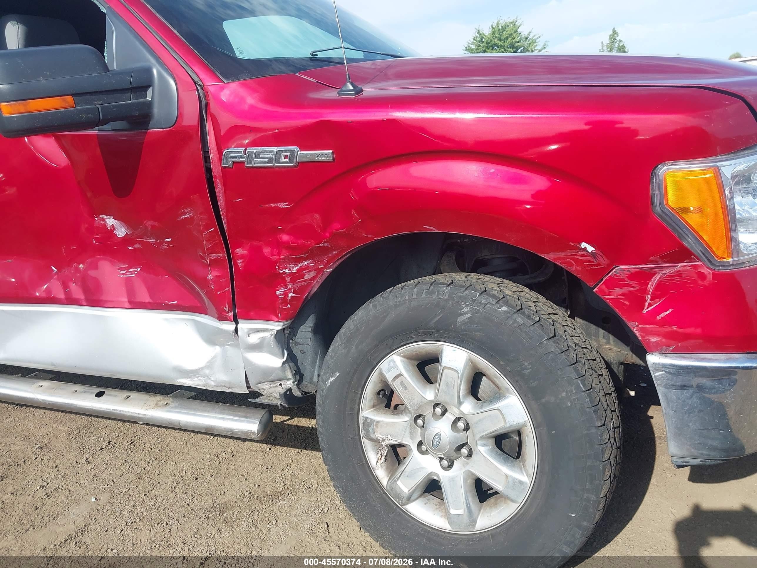 2013 Ford F-150 Xlt Red vin: 1FTFW1EF5DFC00449