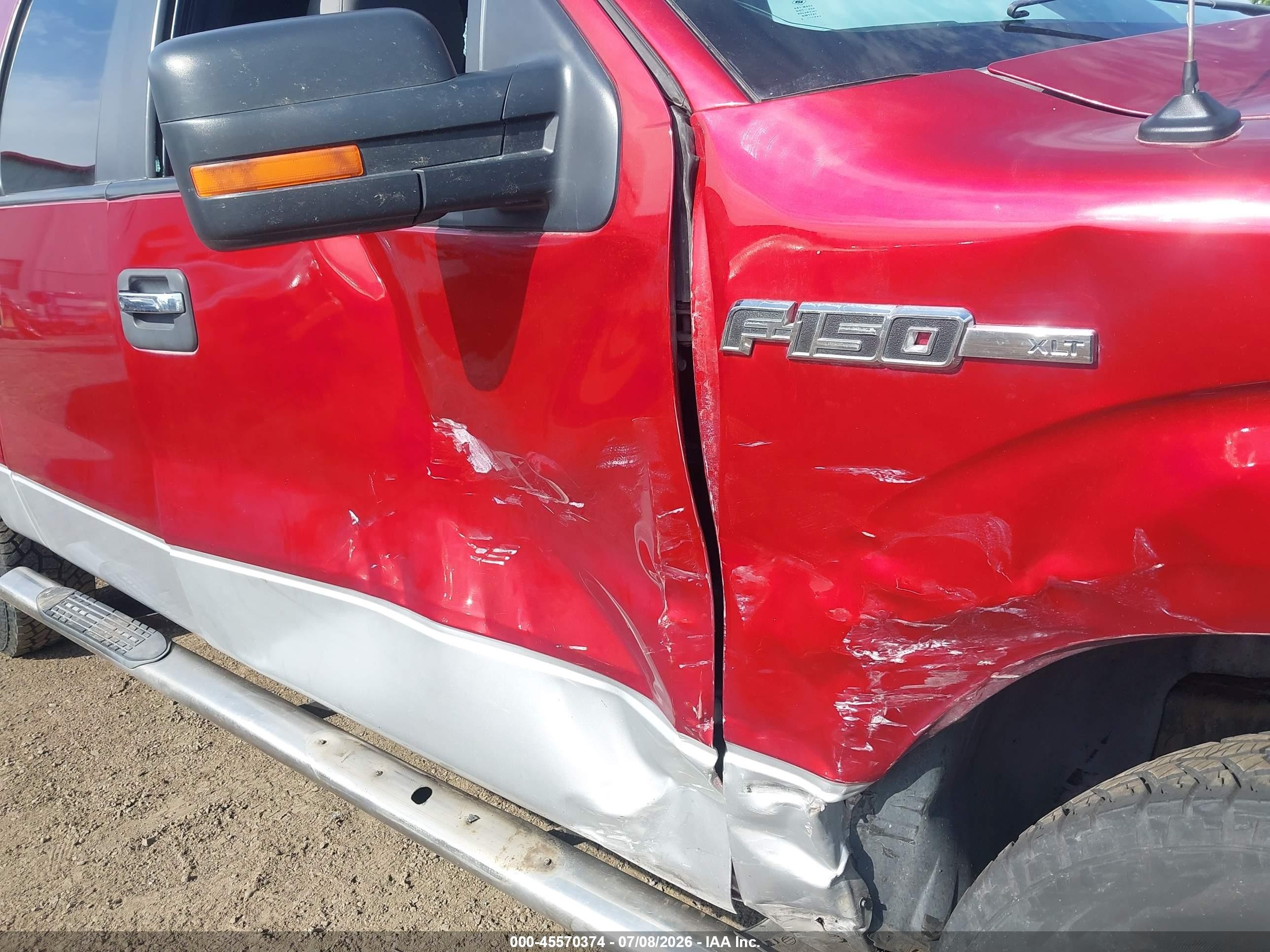 2013 Ford F-150 Xlt Red vin: 1FTFW1EF5DFC00449