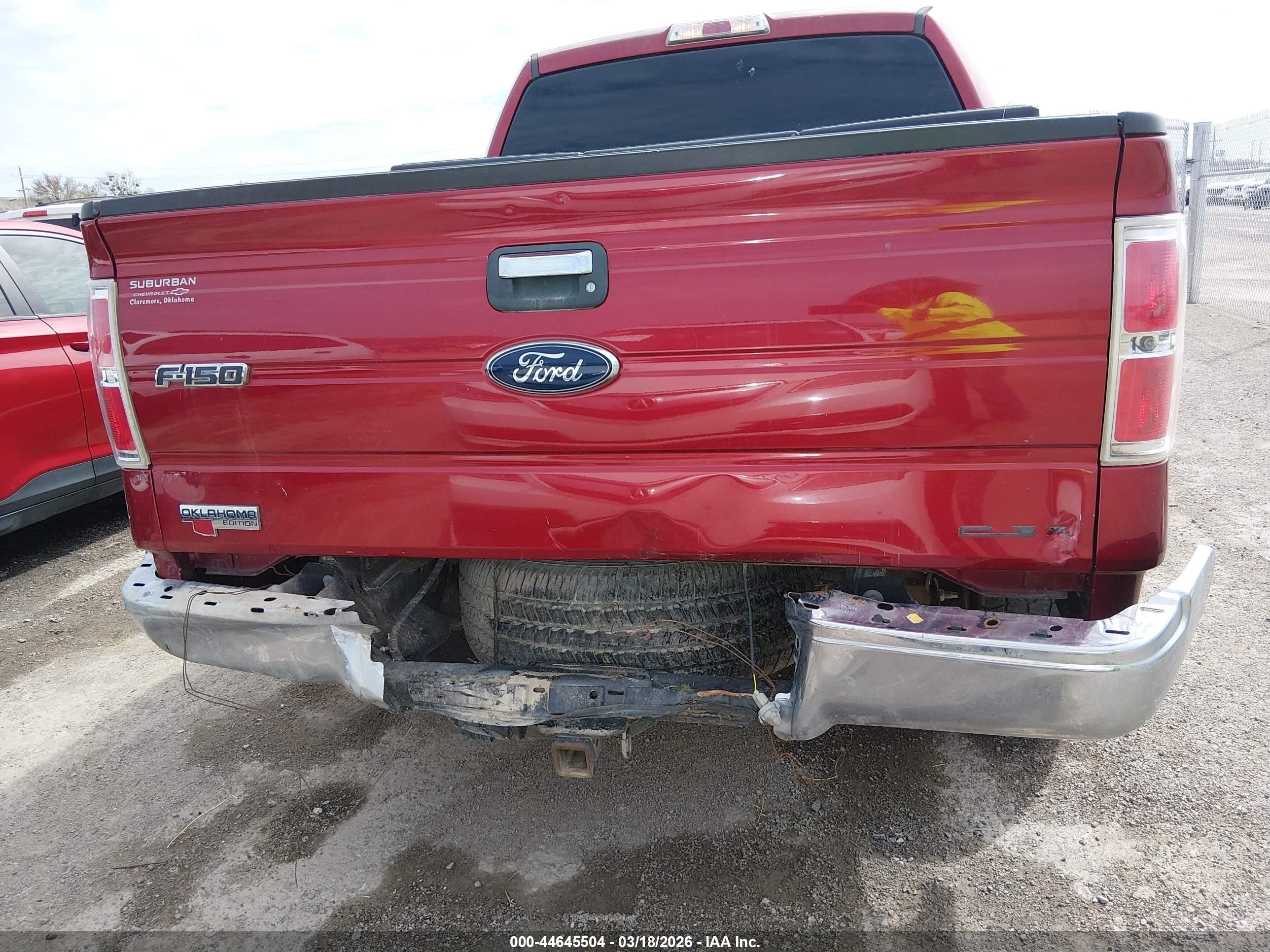 2013 Ford F-150 Xlt Red vin: 1FTFW1EF5DKG25418