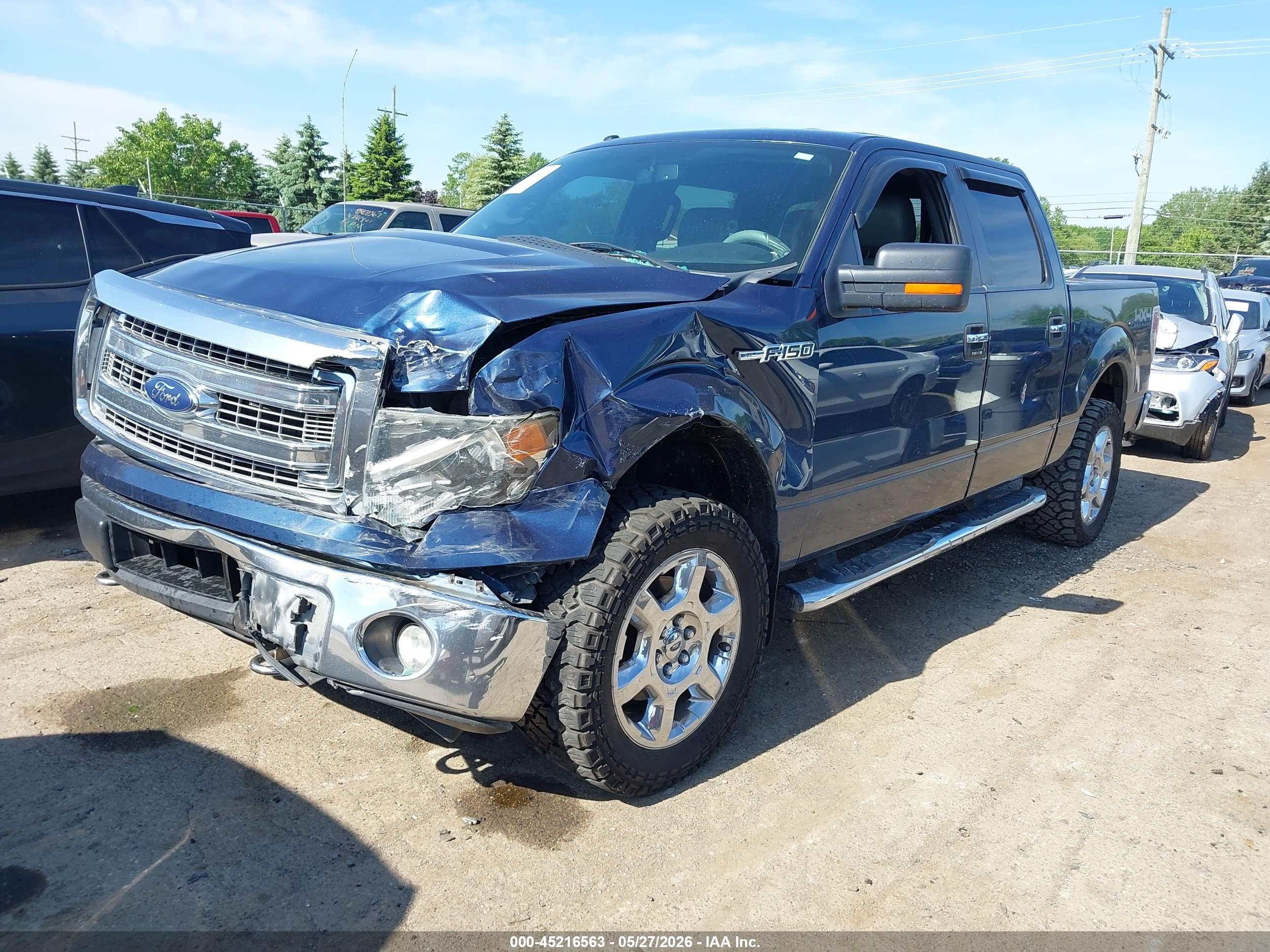 2014 Ford F-150 Xlt Blue vin: 1FTFW1EF5EFB97456