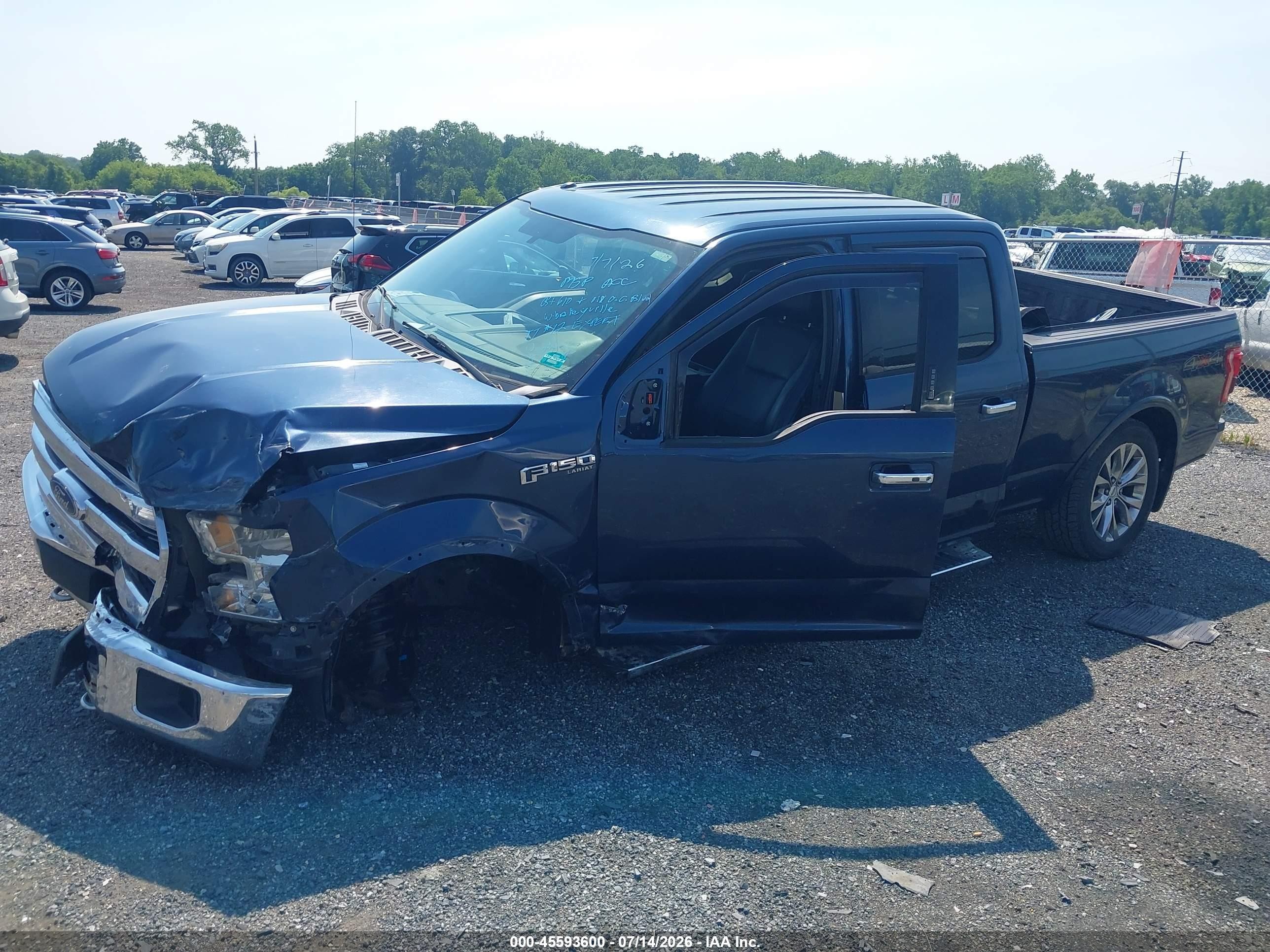 2015 Ford F-150 Lariat Blue vin: 1FTFW1EF5FFA21220