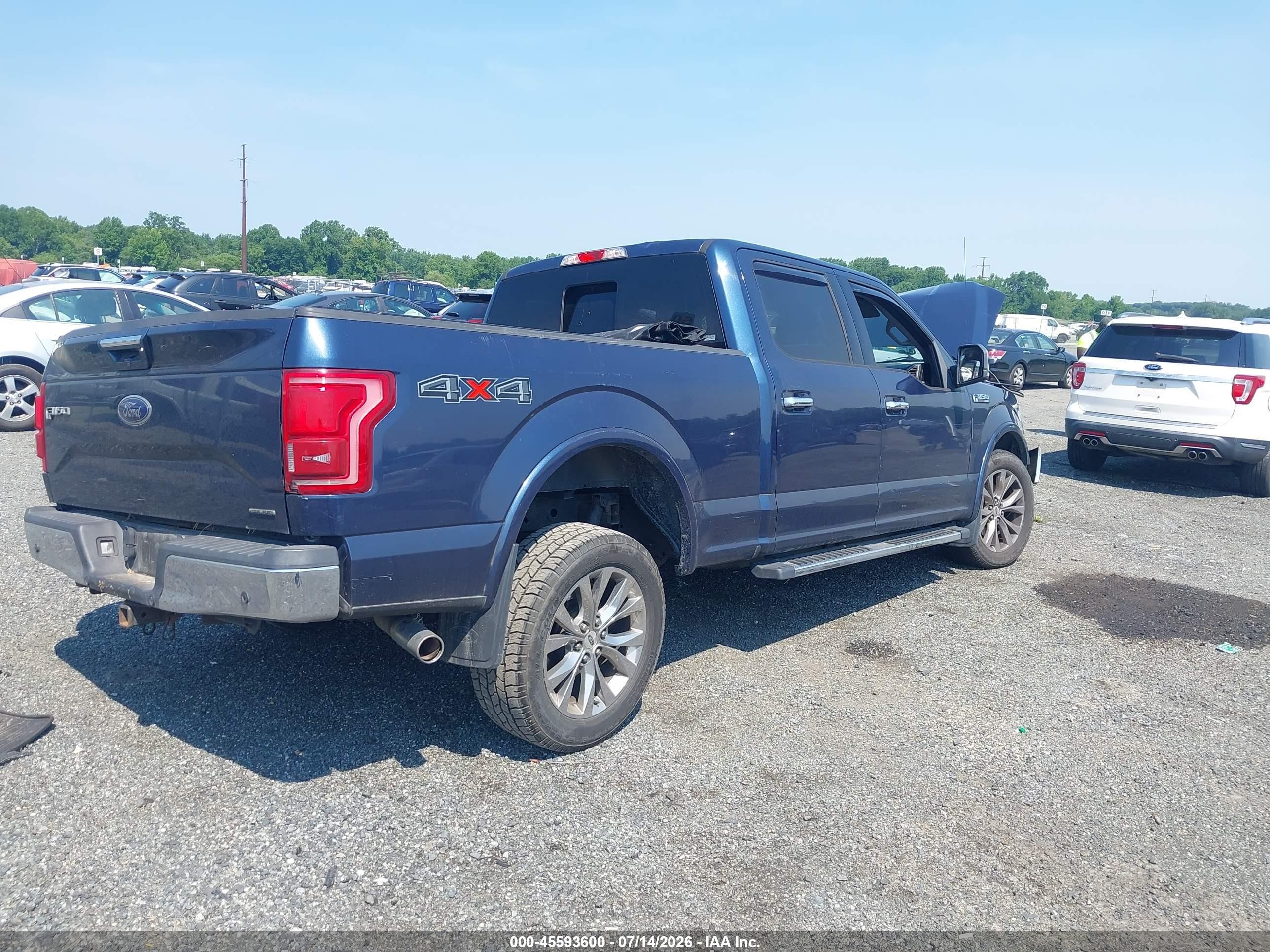 2015 Ford F-150 Lariat Blue vin: 1FTFW1EF5FFA21220