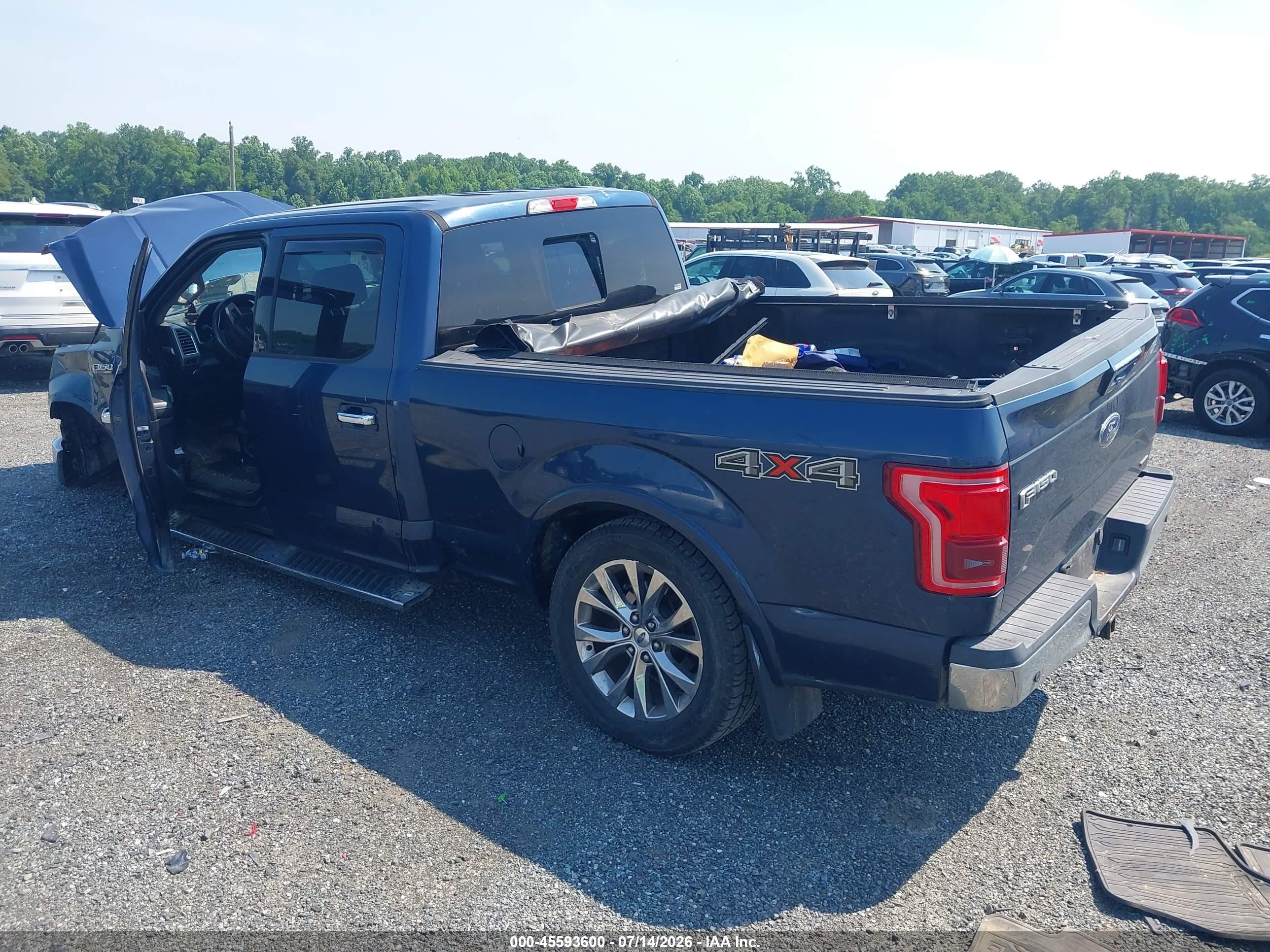 2015 Ford F-150 Lariat Blue vin: 1FTFW1EF5FFA21220