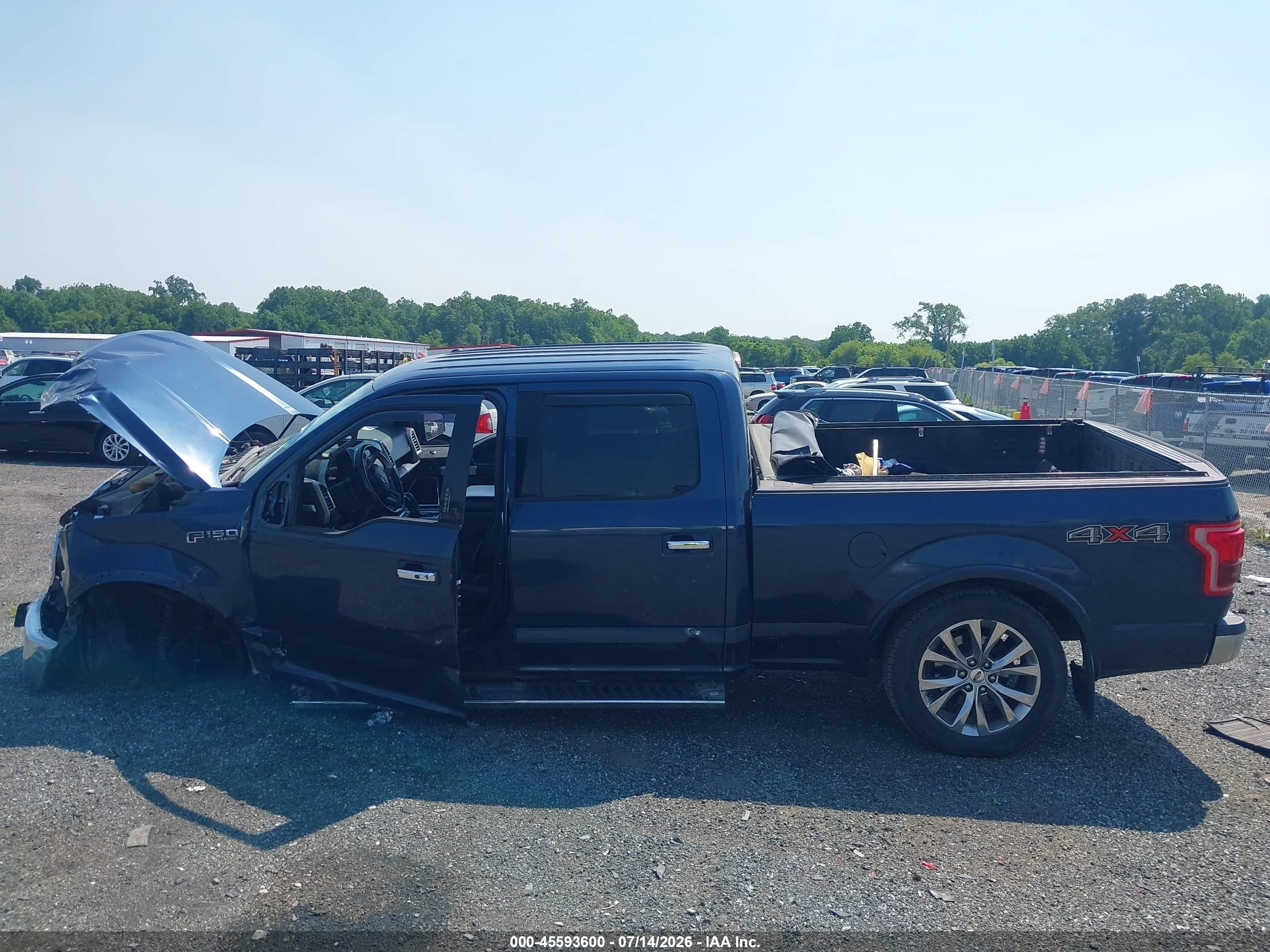 2015 Ford F-150 Lariat Blue vin: 1FTFW1EF5FFA21220