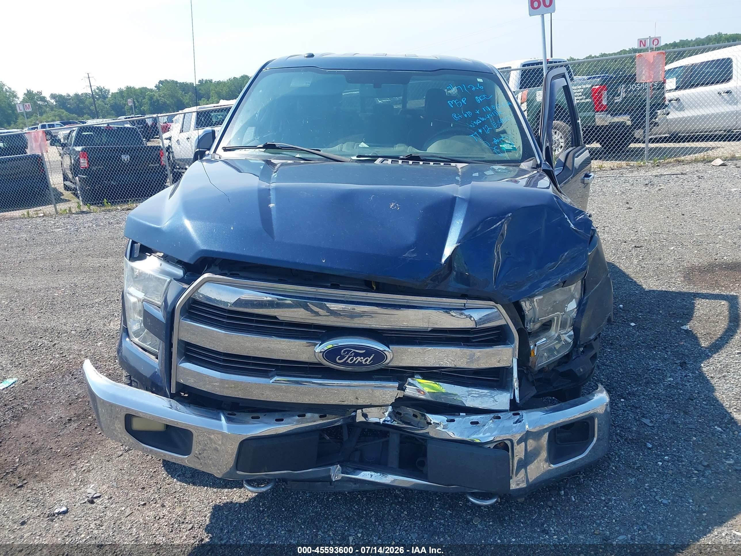 2015 Ford F-150 Lariat Blue vin: 1FTFW1EF5FFA21220