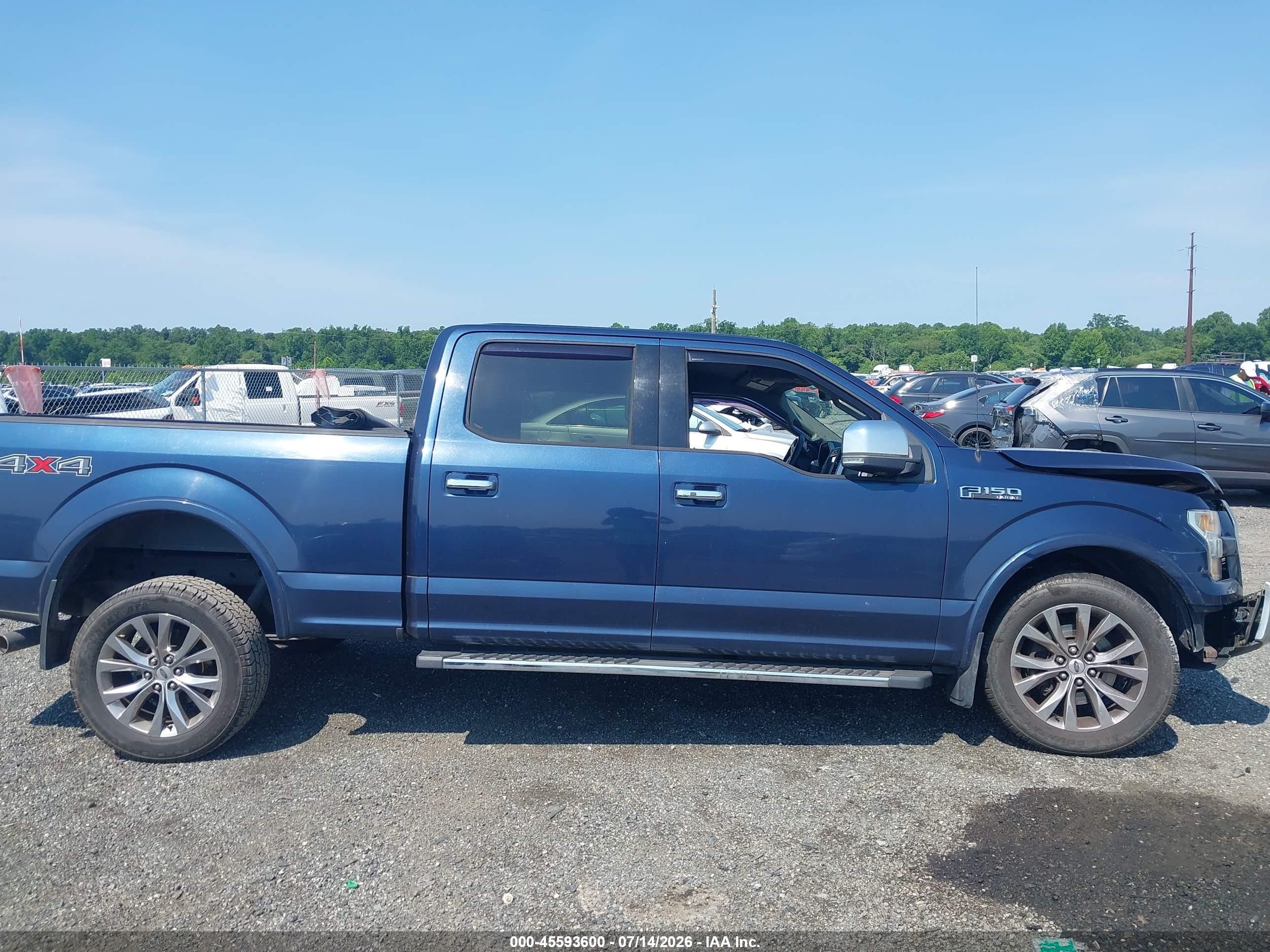 2015 Ford F-150 Lariat Blue vin: 1FTFW1EF5FFA21220