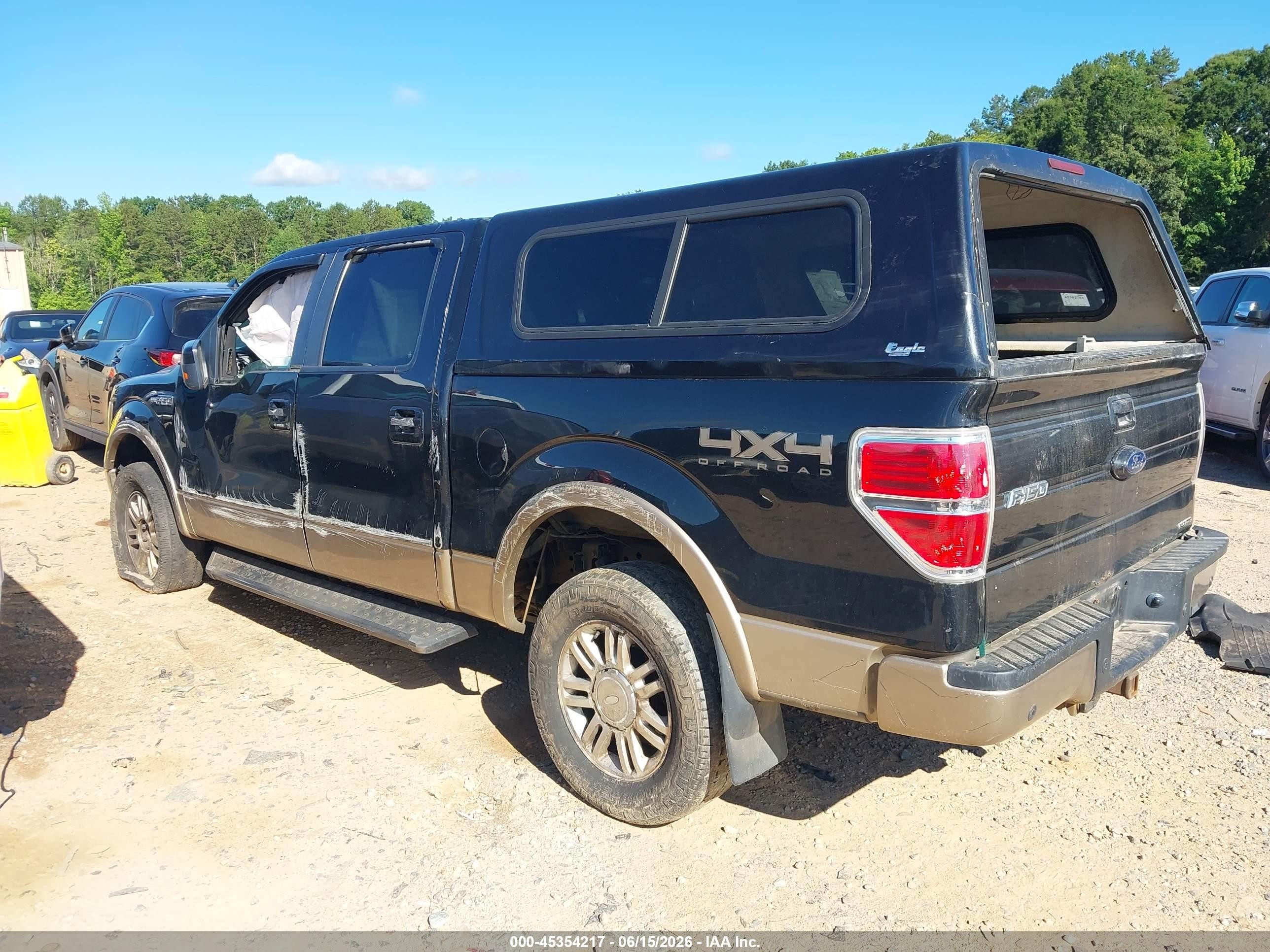 2012 Ford F-150 Lariat Black vin: 1FTFW1EF6CFC71870