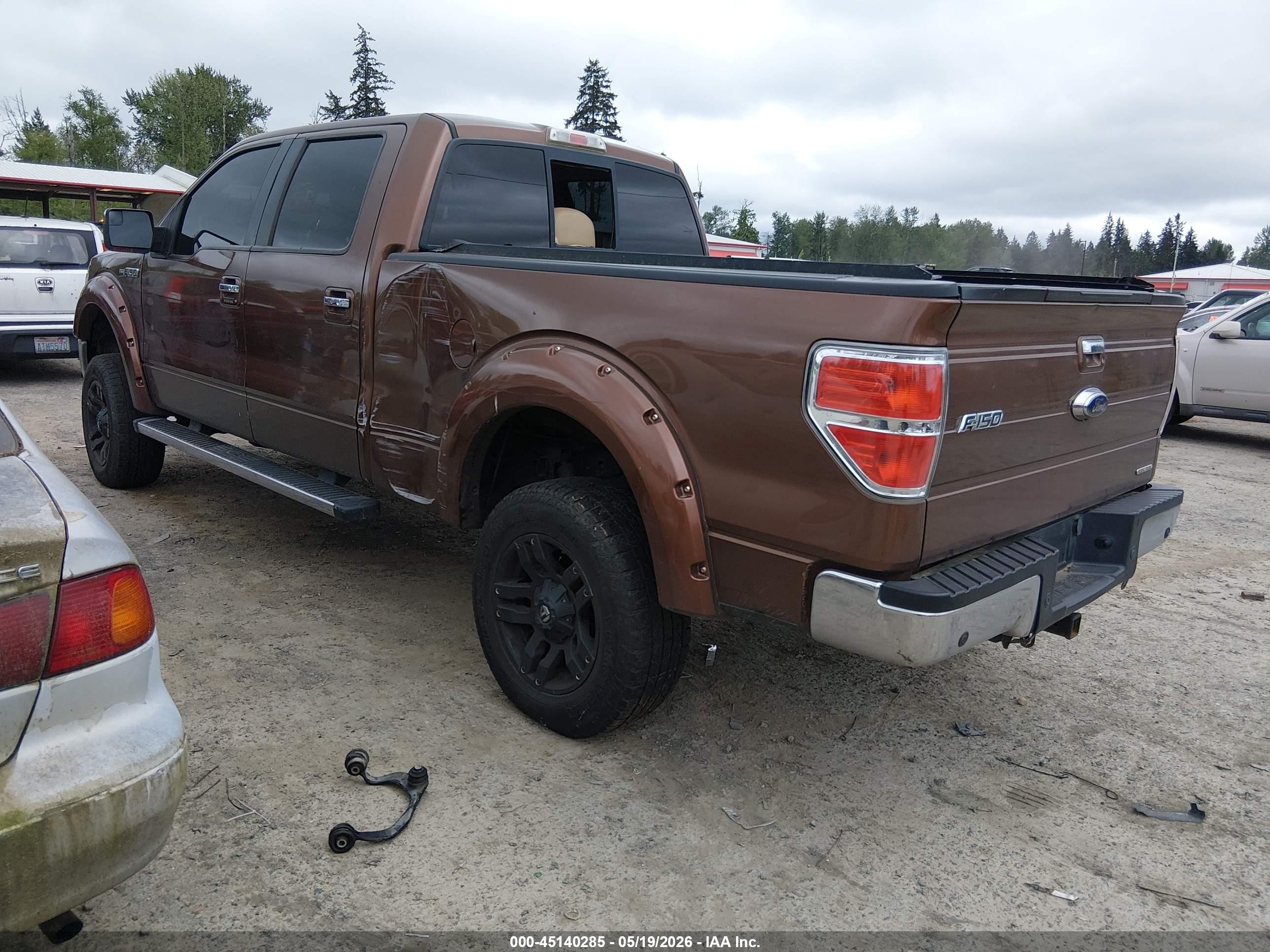 2012 Ford F-150 Lariat Brown vin: 1FTFW1EF6CKE11892