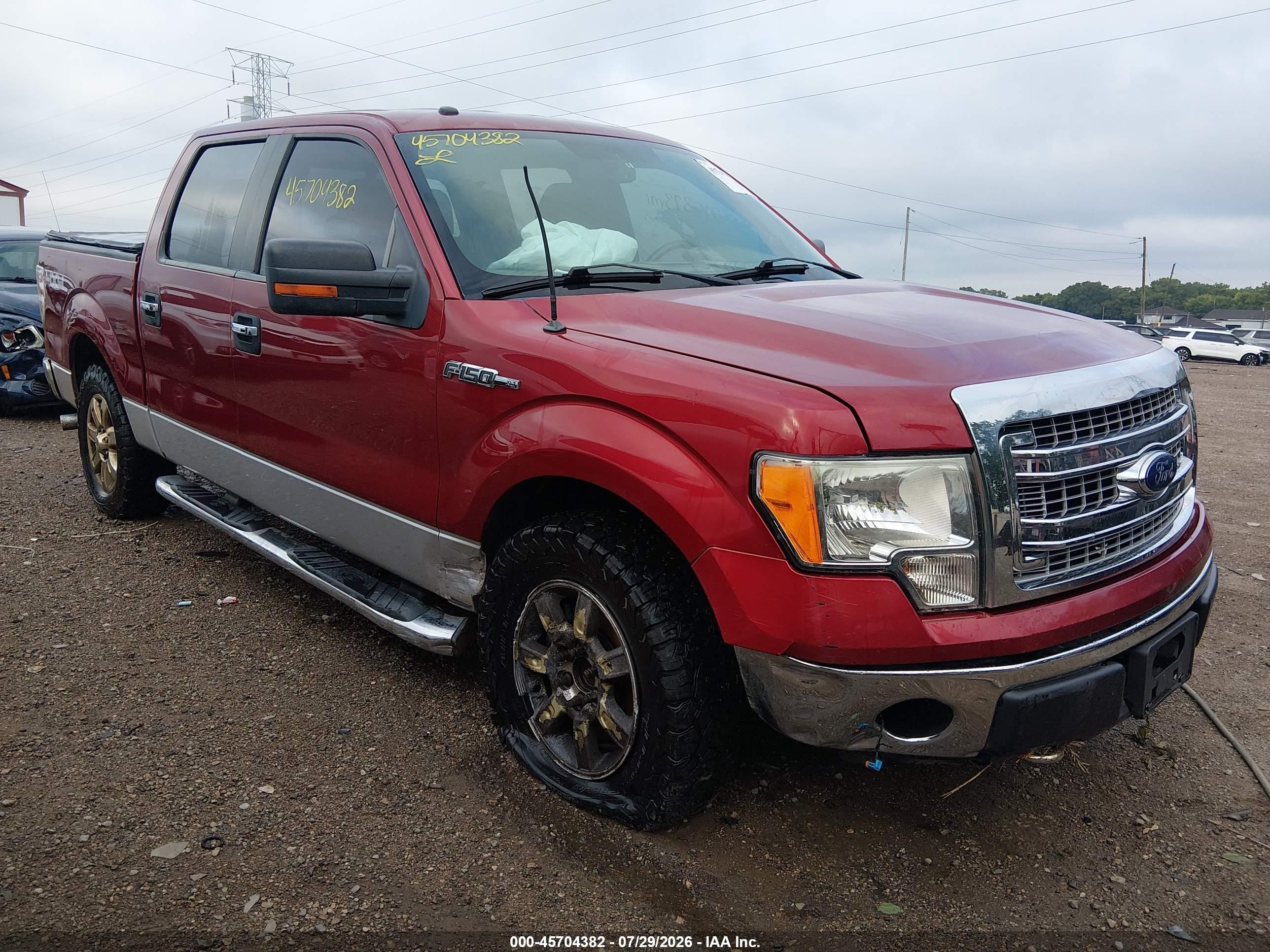 2013 Ford F-150 Xlt Red vin: 1FTFW1EF6DFD02312