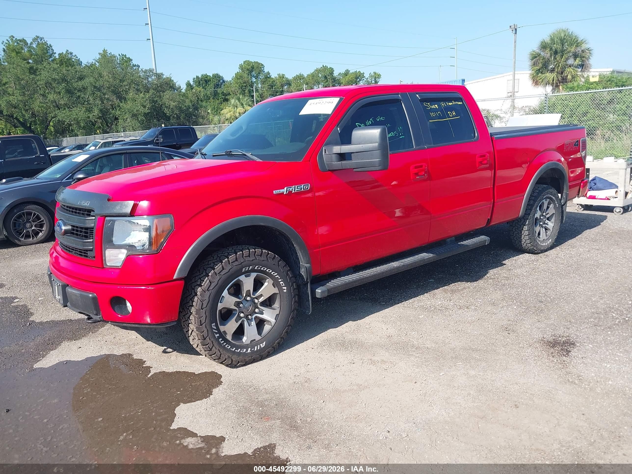 2013 Ford F-150 Fx4/king Ranch/lariat/platinum/xl/xlt Red vin: 1FTFW1EF7DFB12292
