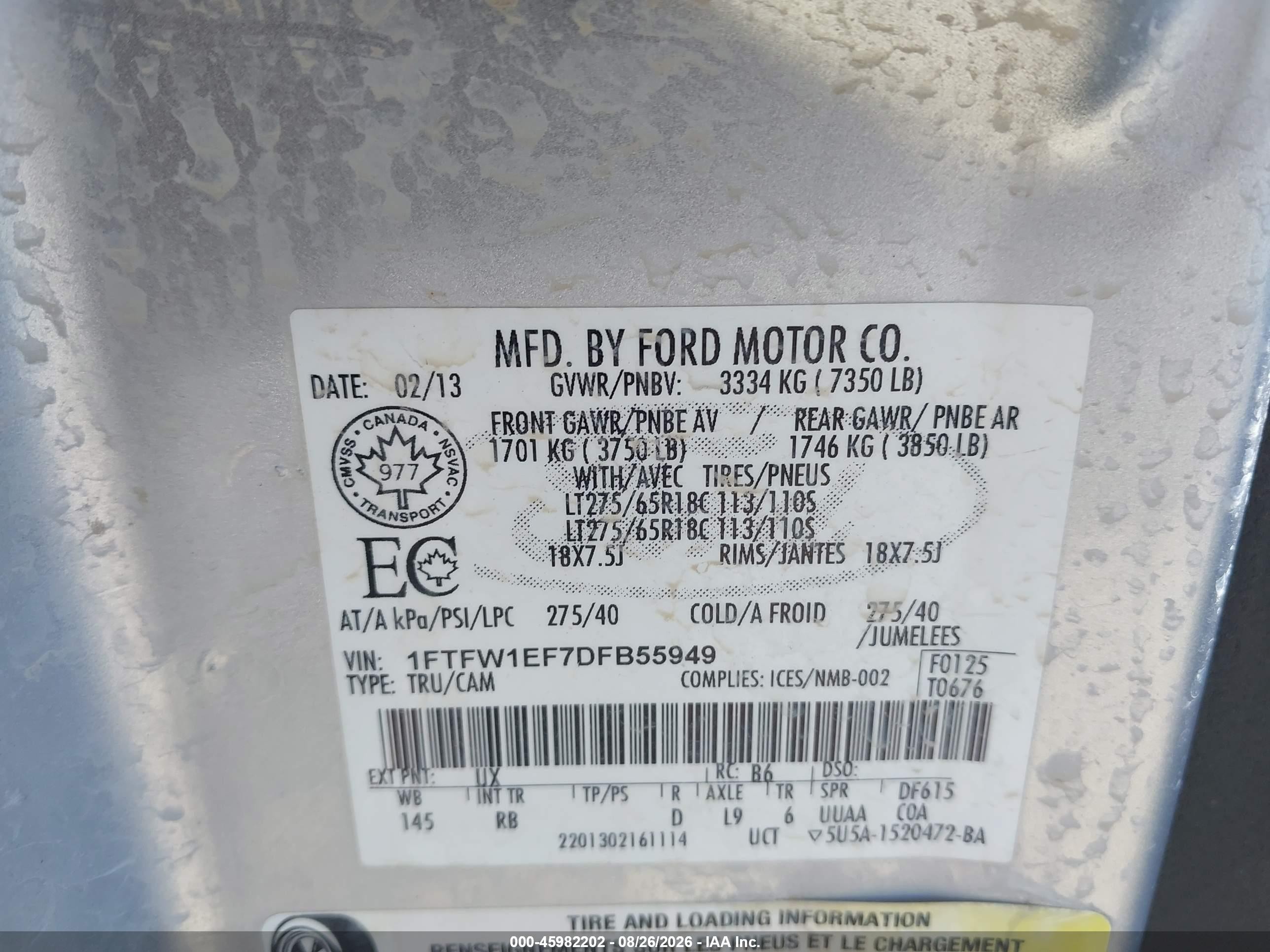2013 Ford F-150 Fx4 Silver vin: 1FTFW1EF7DFB55949