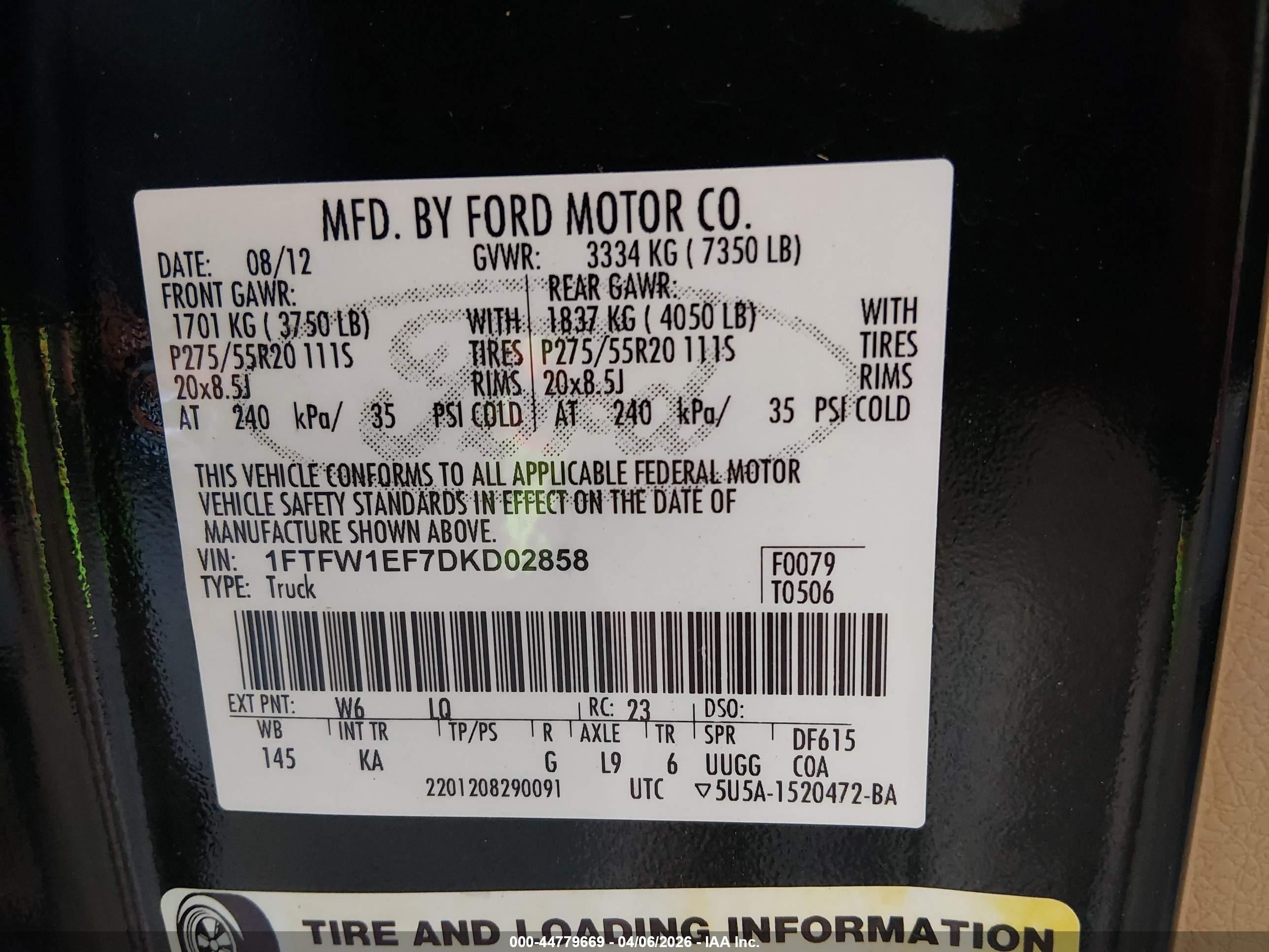 2013 Ford F-150 King Ranch Green vin: 1FTFW1EF7DKD02858