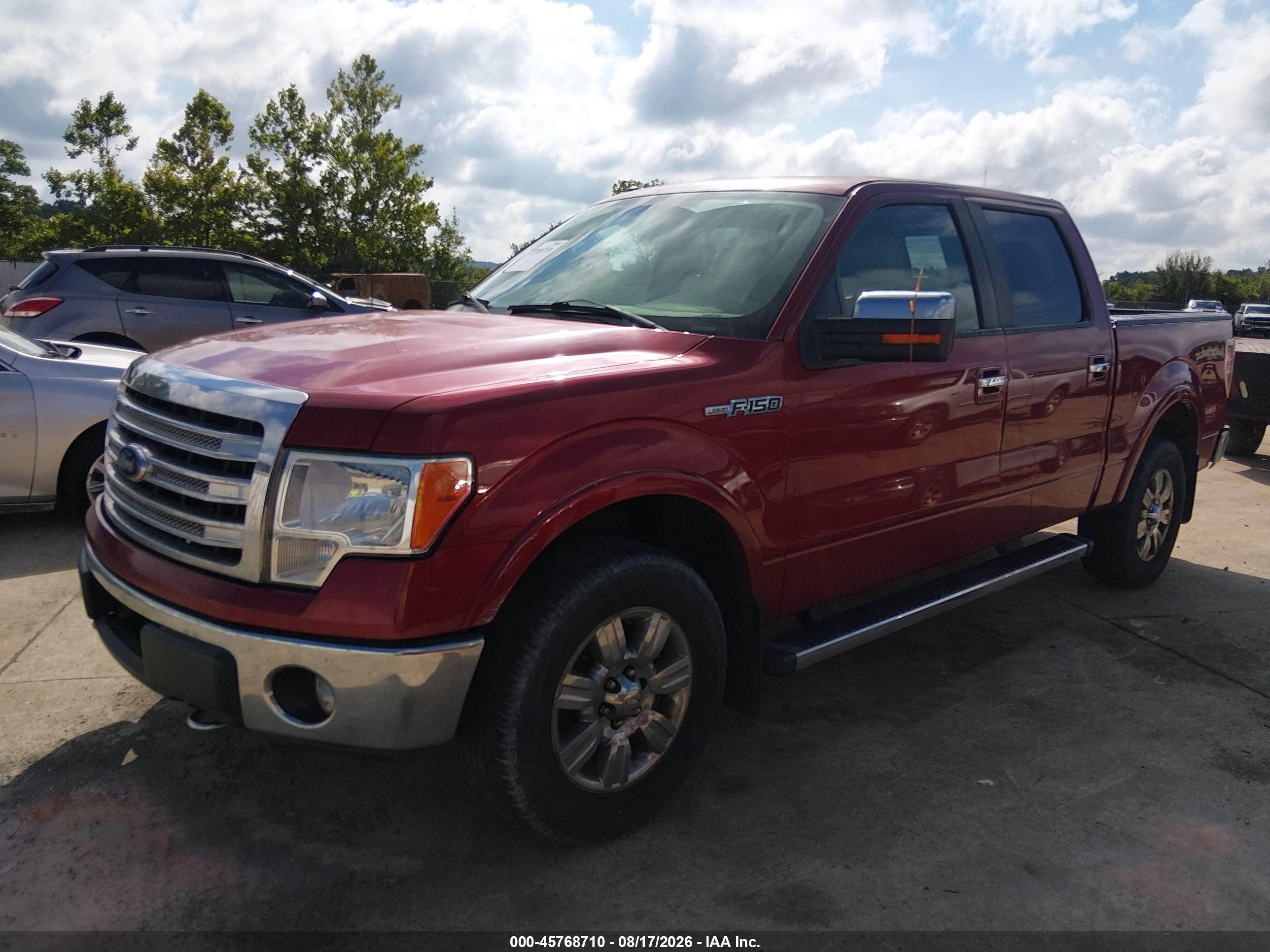 2013 Ford F-150 Lariat Red vin: 1FTFW1EF7DKE50654