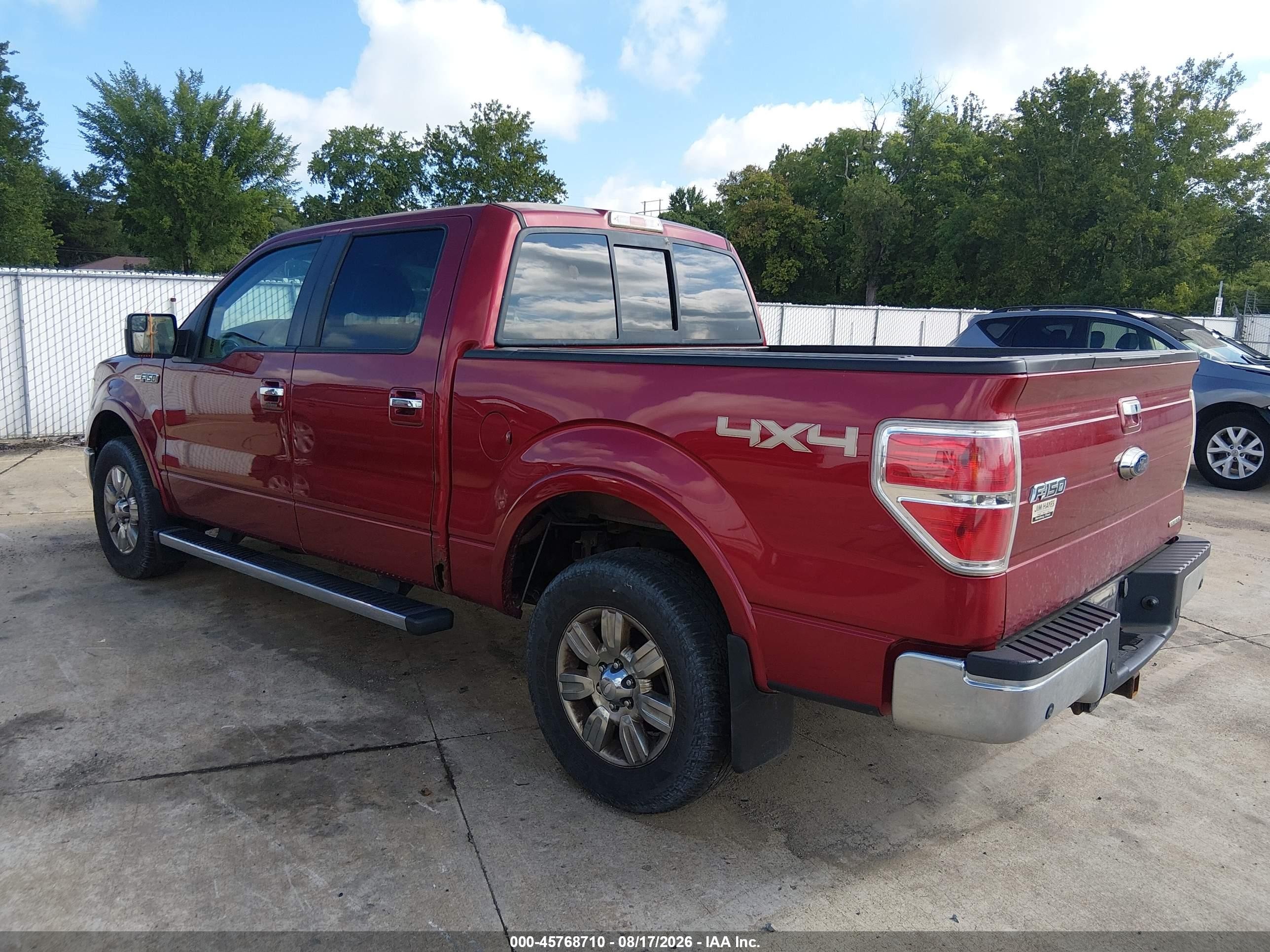 2013 Ford F-150 Lariat Red vin: 1FTFW1EF7DKE50654