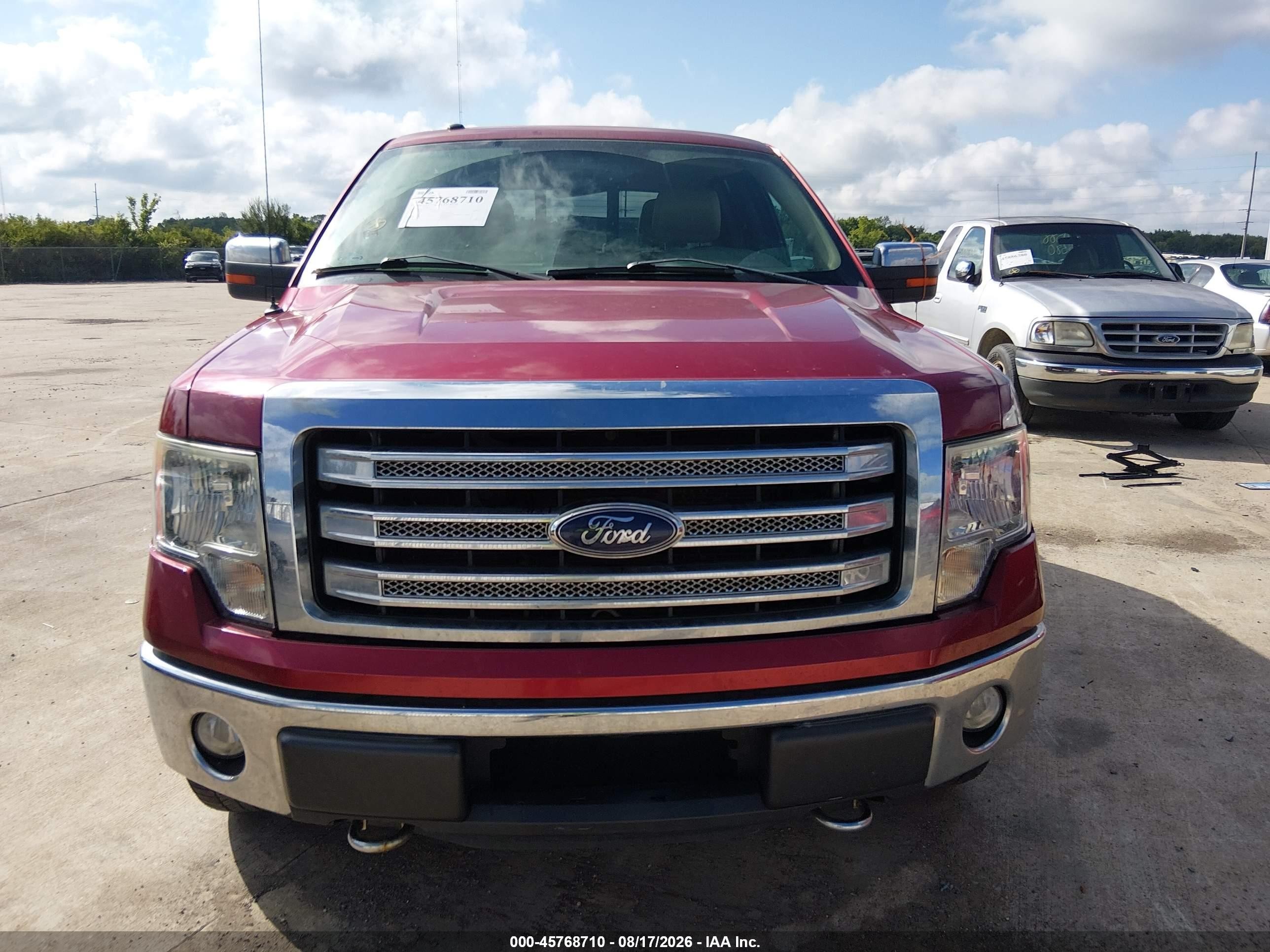 2013 Ford F-150 Lariat Red vin: 1FTFW1EF7DKE50654