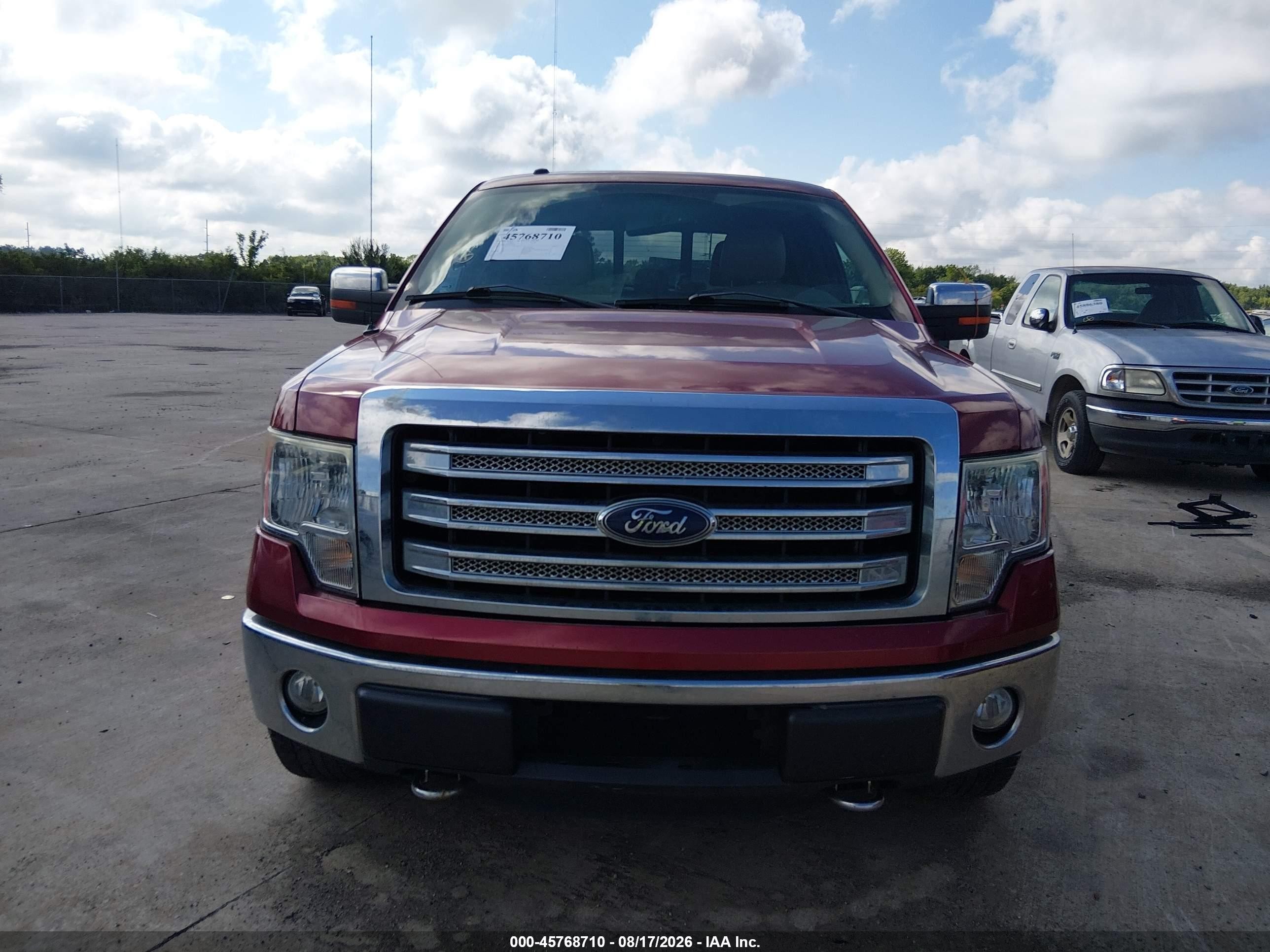 2013 Ford F-150 Lariat Red vin: 1FTFW1EF7DKE50654