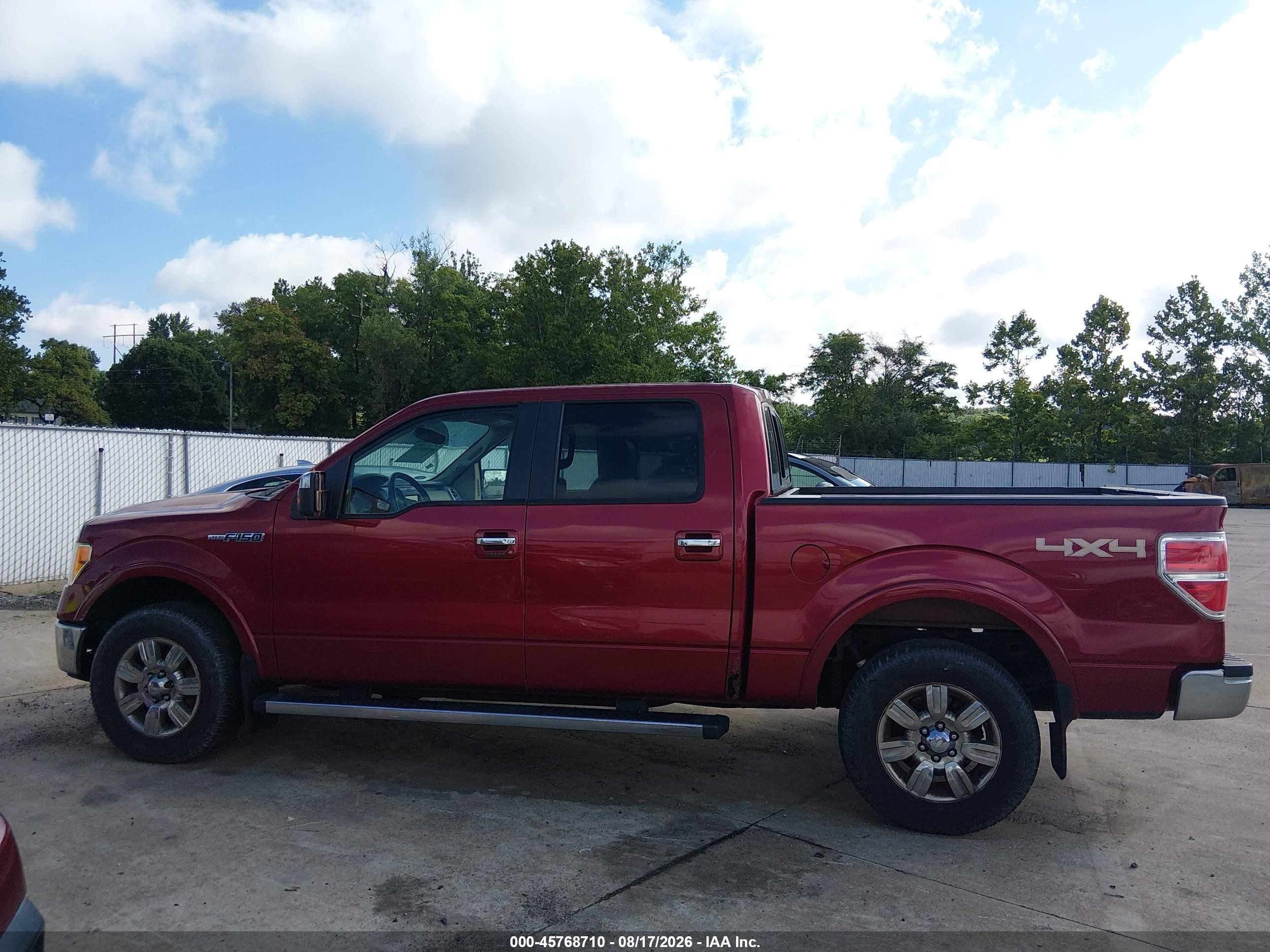 2013 Ford F-150 Lariat Red vin: 1FTFW1EF7DKE50654