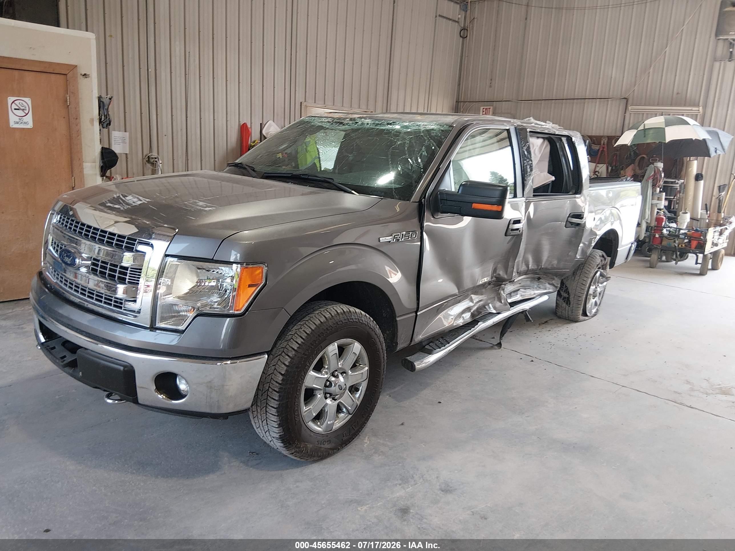 2014 Ford F150 Supercrew Gray vin: 1FTFW1EF7EKE47609
