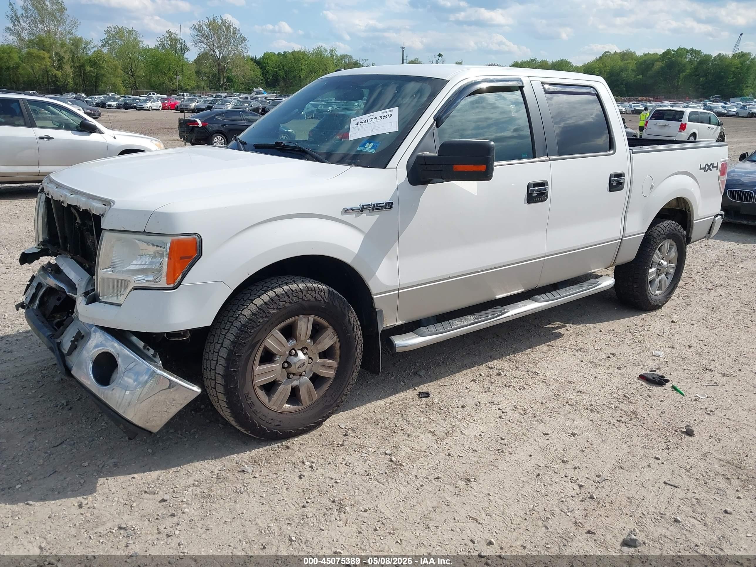 2012 Ford F-150 Xlt White vin: 1FTFW1EF8CFB11554
