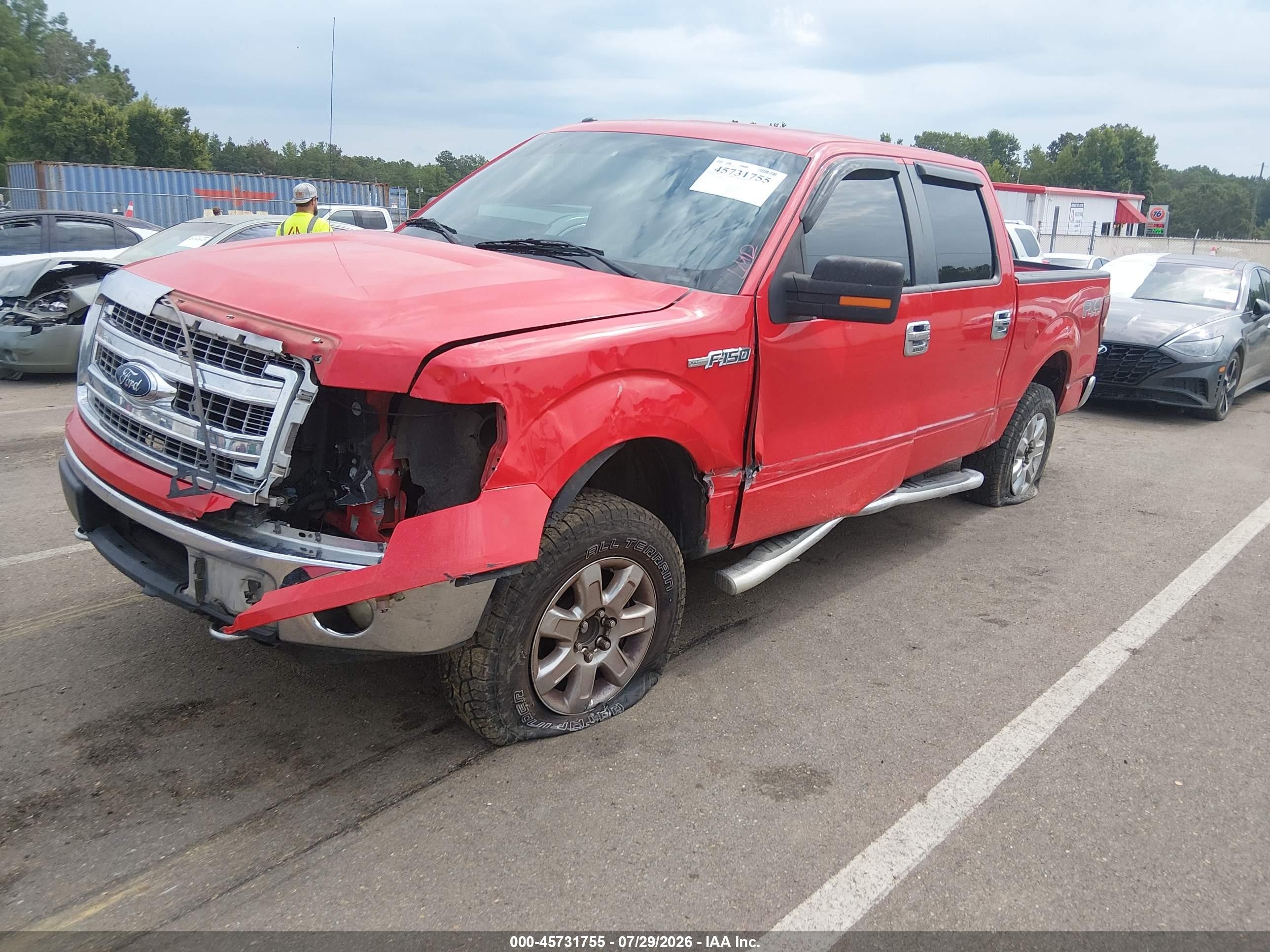 2013 Ford F-150 Xlt Red vin: 1FTFW1EF8DKF02244