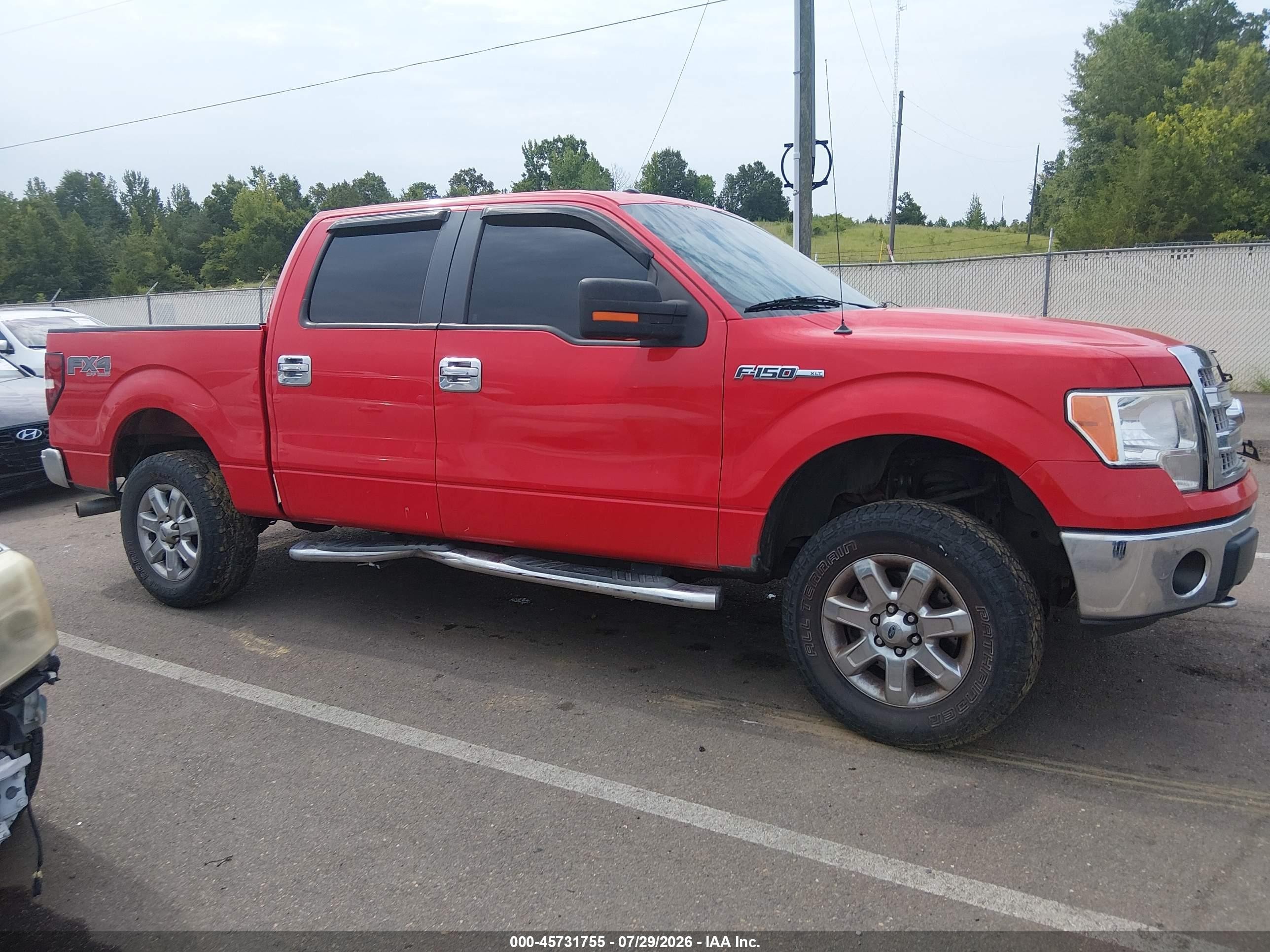 2013 Ford F-150 Xlt Red vin: 1FTFW1EF8DKF02244