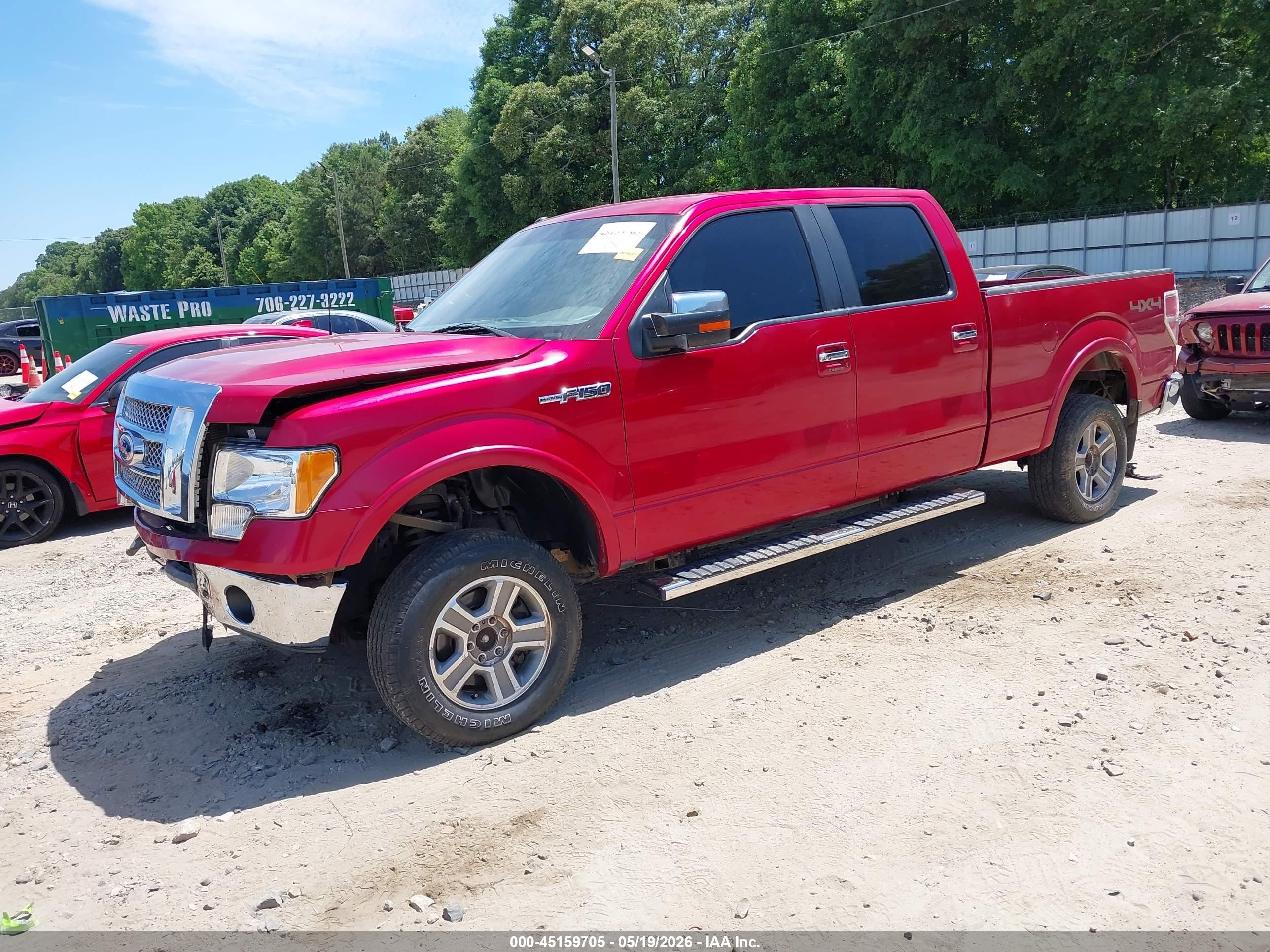 2011 Ford F-150 Lariat Red vin: 1FTFW1EF9BFA49659