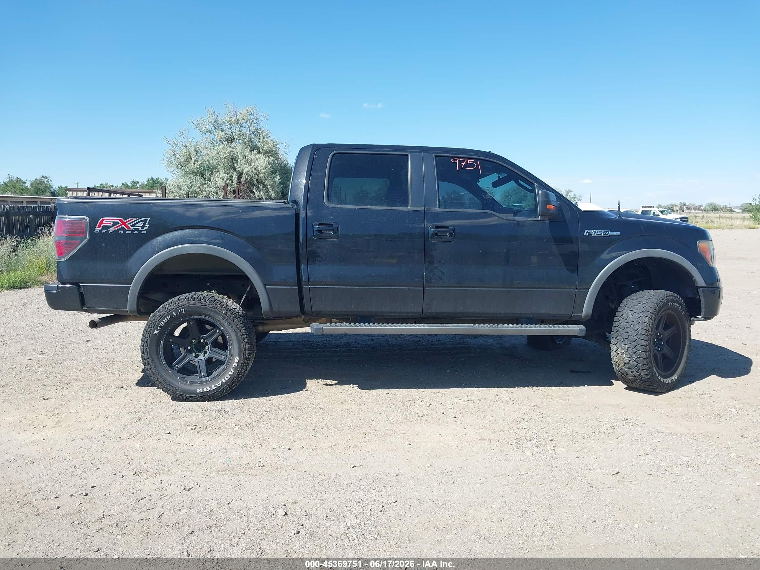 2012 Ford F-150 Fx4 Black vin: 1FTFW1EF9CFA29302