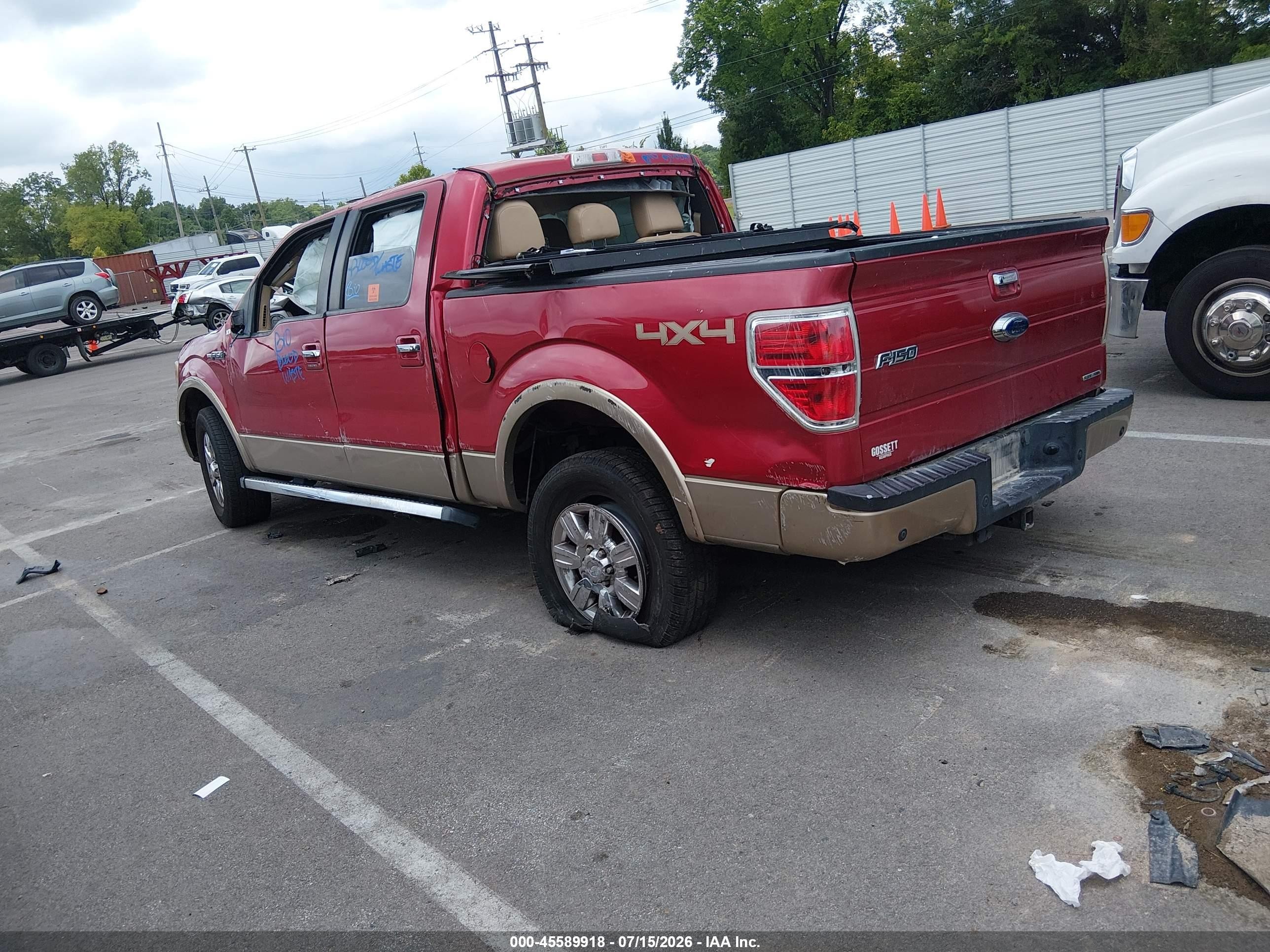 2012 Ford F-150 Lariat Red vin: 1FTFW1EF9CFC06771