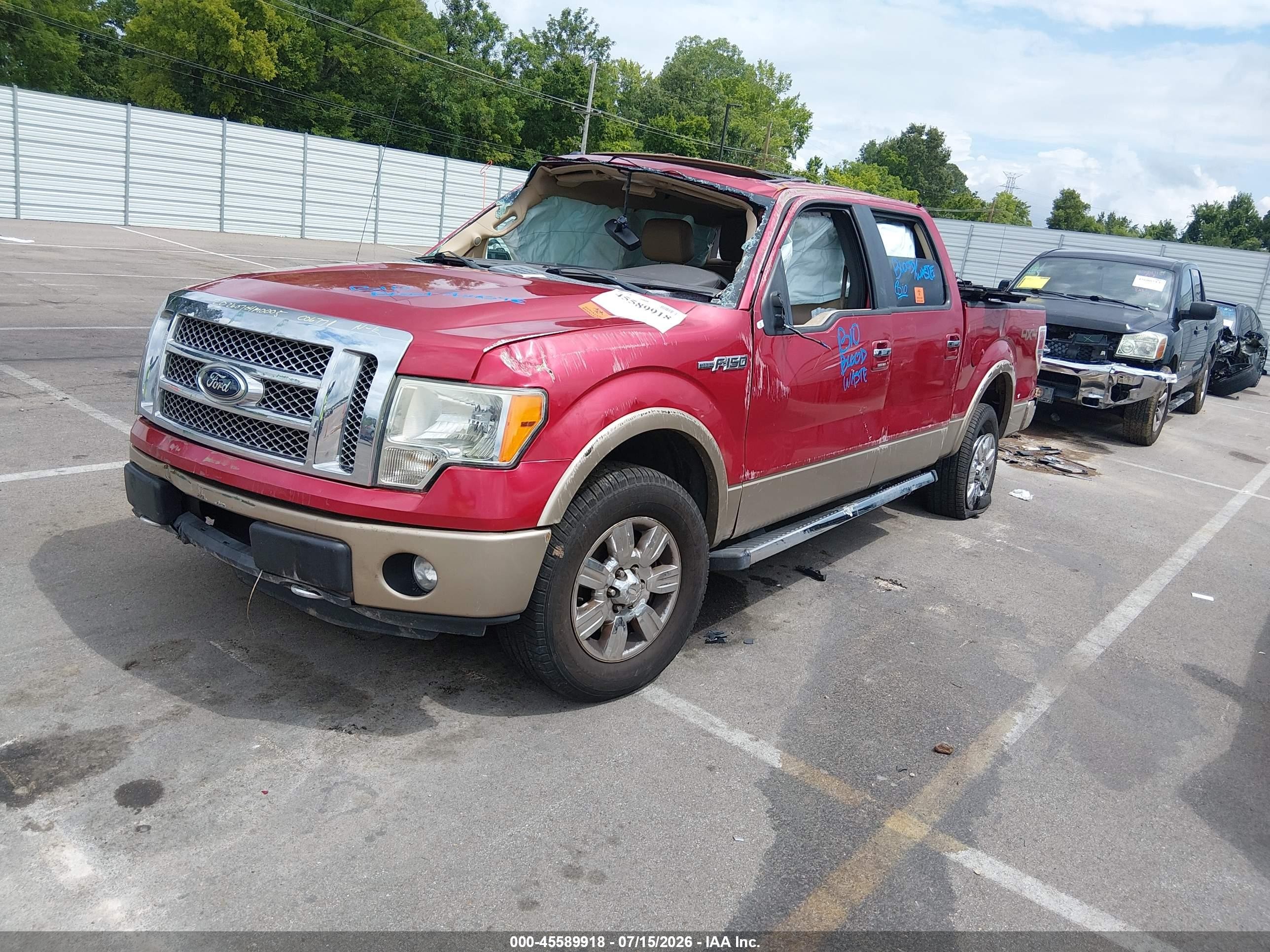 2012 Ford F-150 Lariat Red vin: 1FTFW1EF9CFC06771
