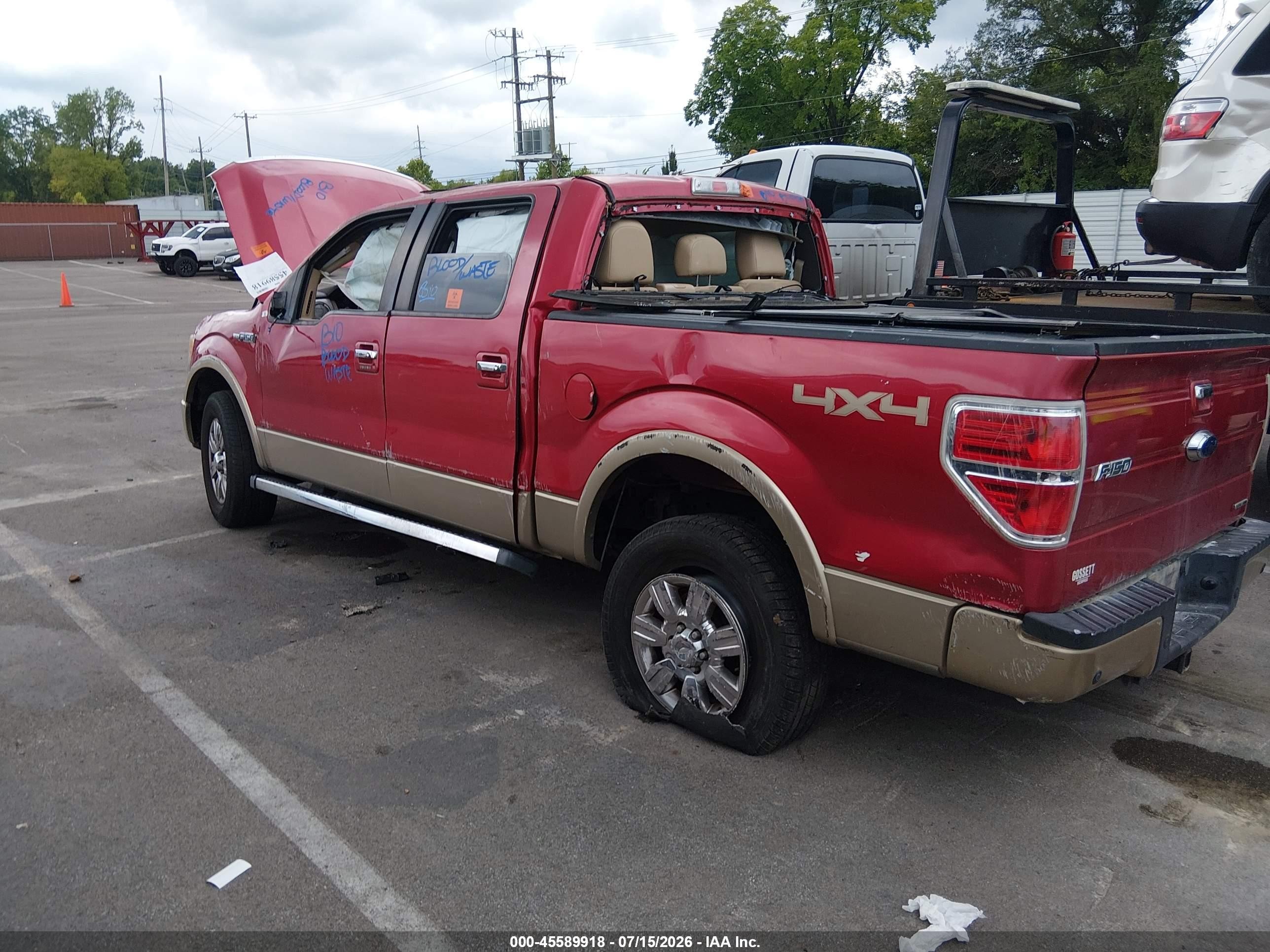 2012 Ford F-150 Lariat Red vin: 1FTFW1EF9CFC06771