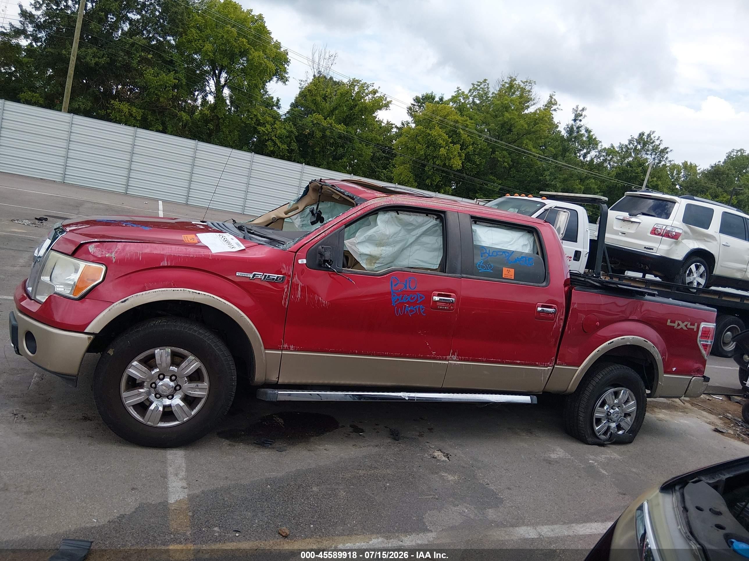 2012 Ford F-150 Lariat Red vin: 1FTFW1EF9CFC06771