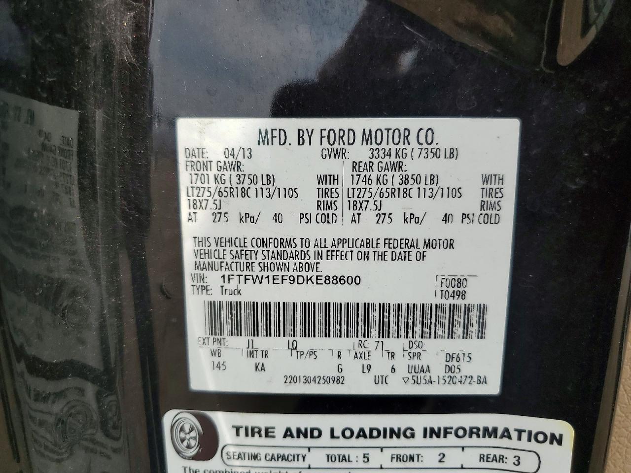 2013 Ford F150 Supercrew Brown vin: 1FTFW1EF9DKE88600