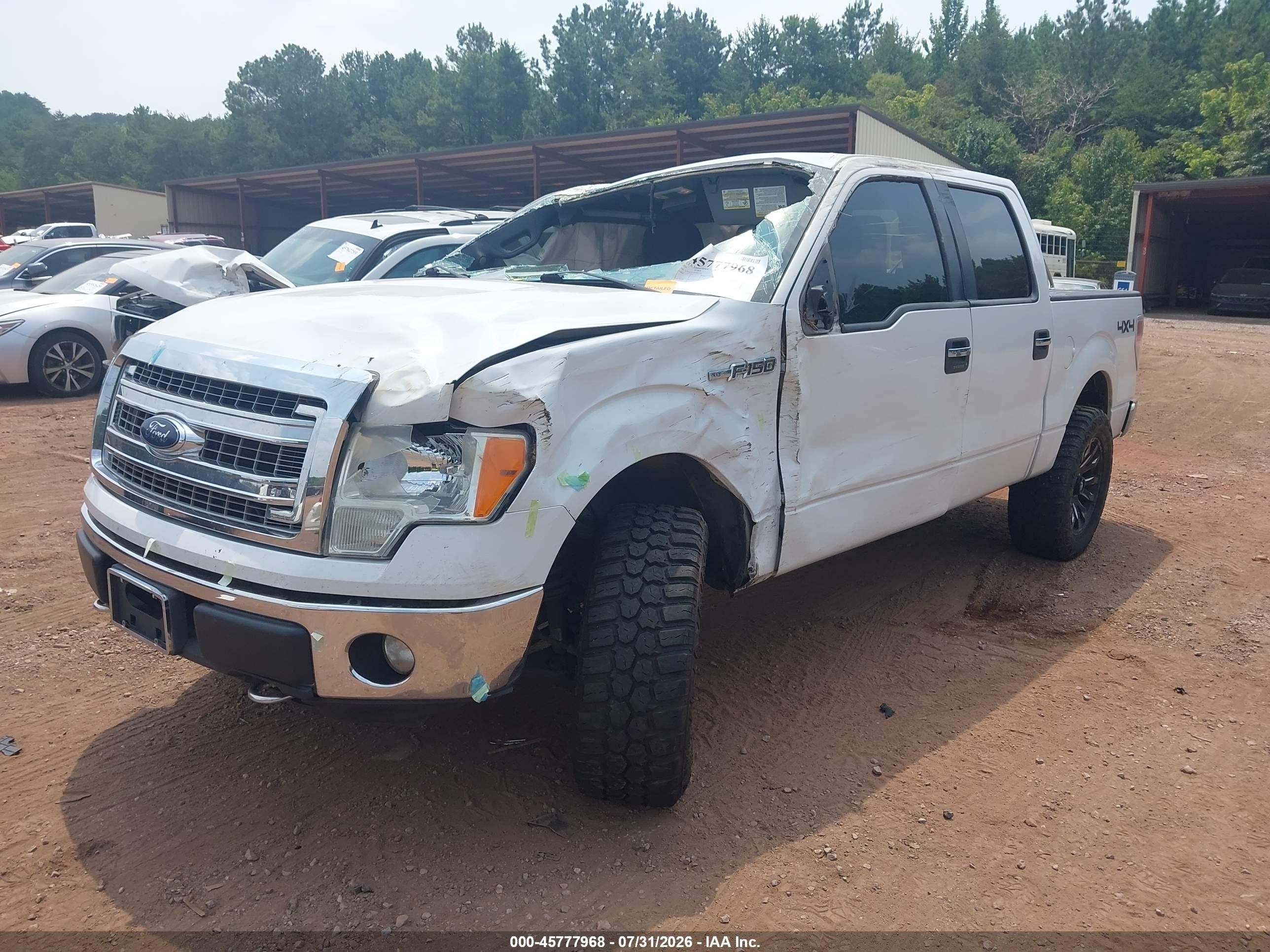 2014 Ford F-150 Xlt White vin: 1FTFW1EF9EFB02400