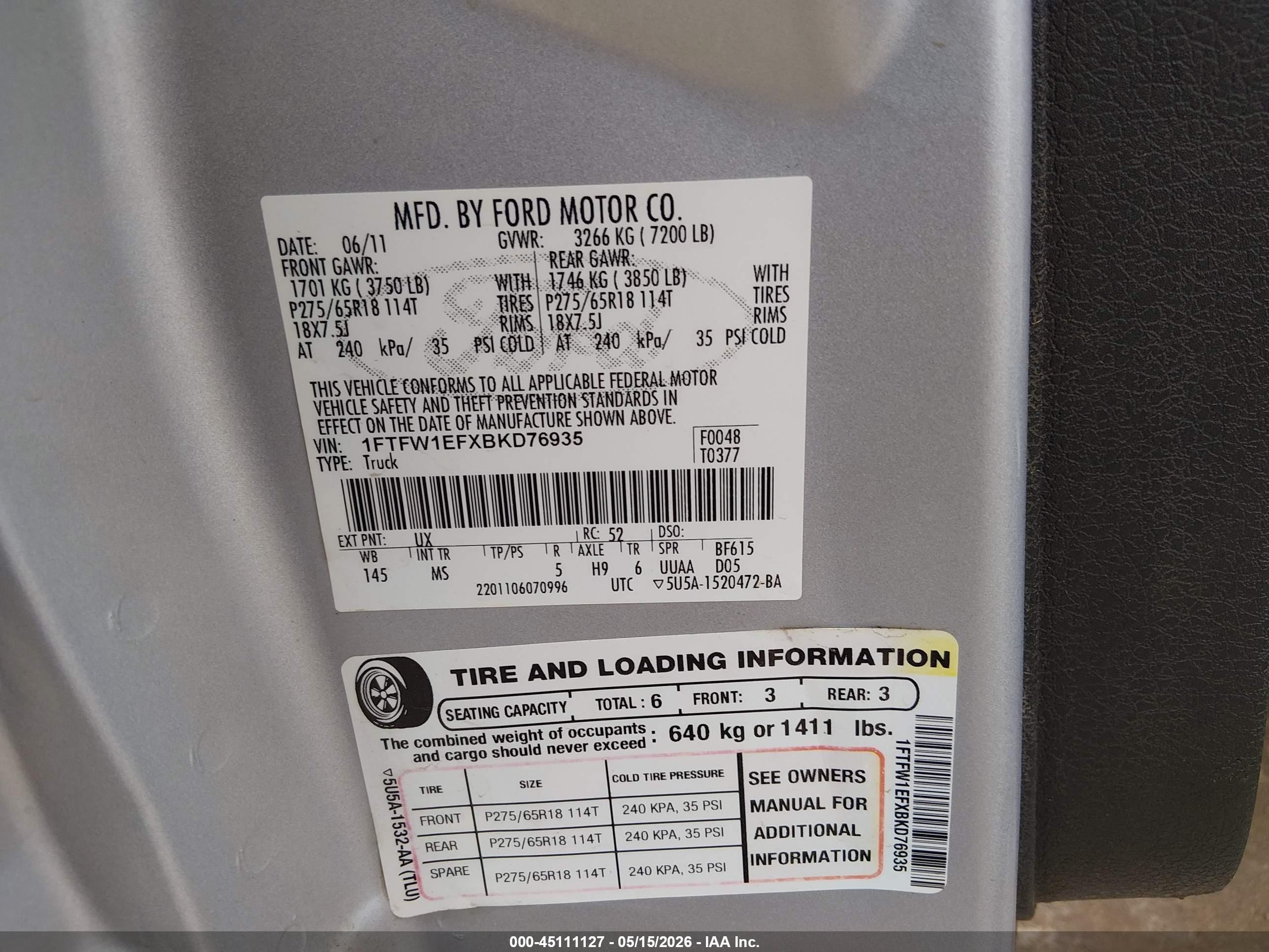 2011 Ford F-150 Xlt Silver vin: 1FTFW1EFXBKD76935
