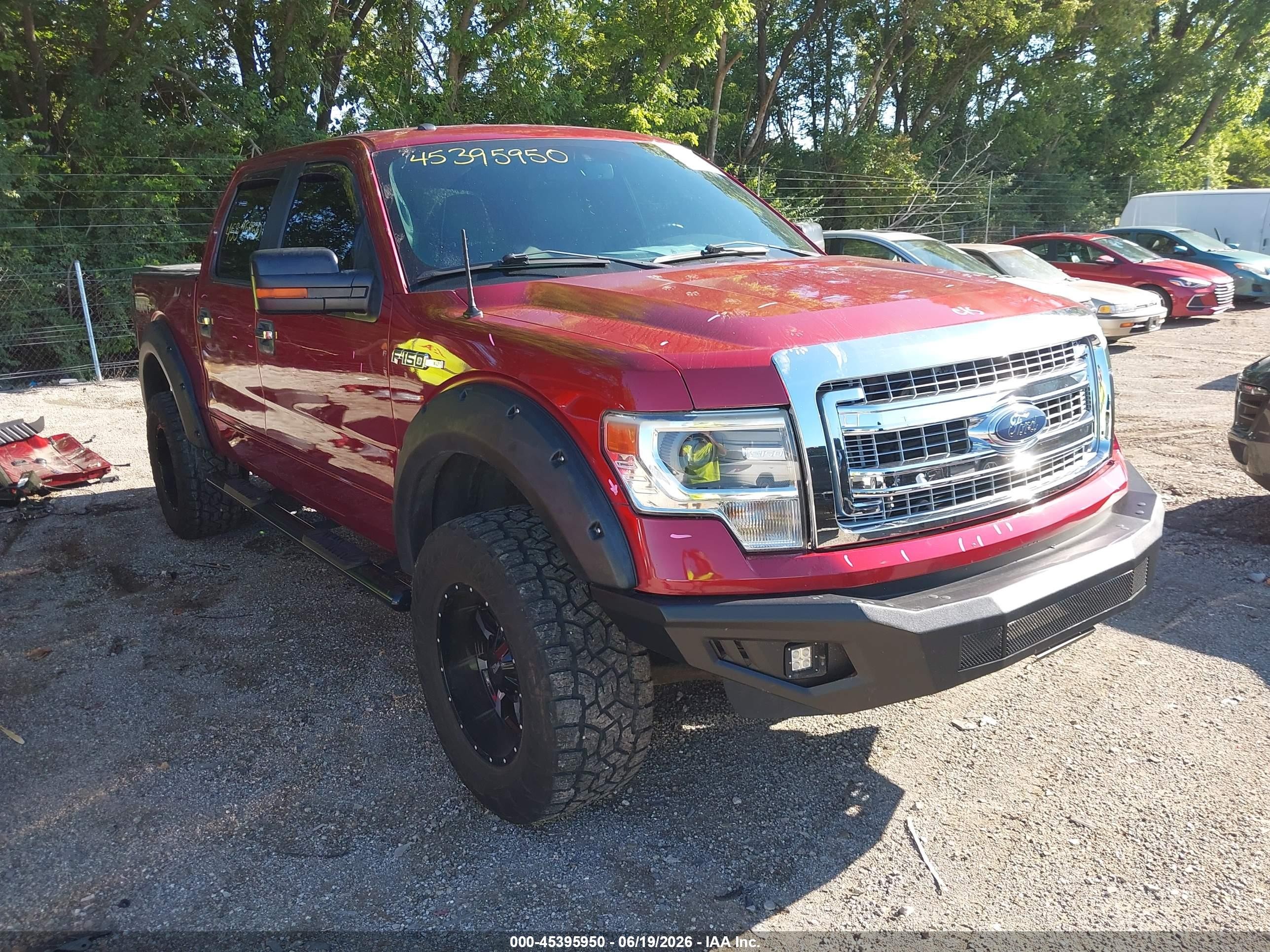 2014 Ford F-150 Xlt Red vin: 1FTFW1EFXEFC29978