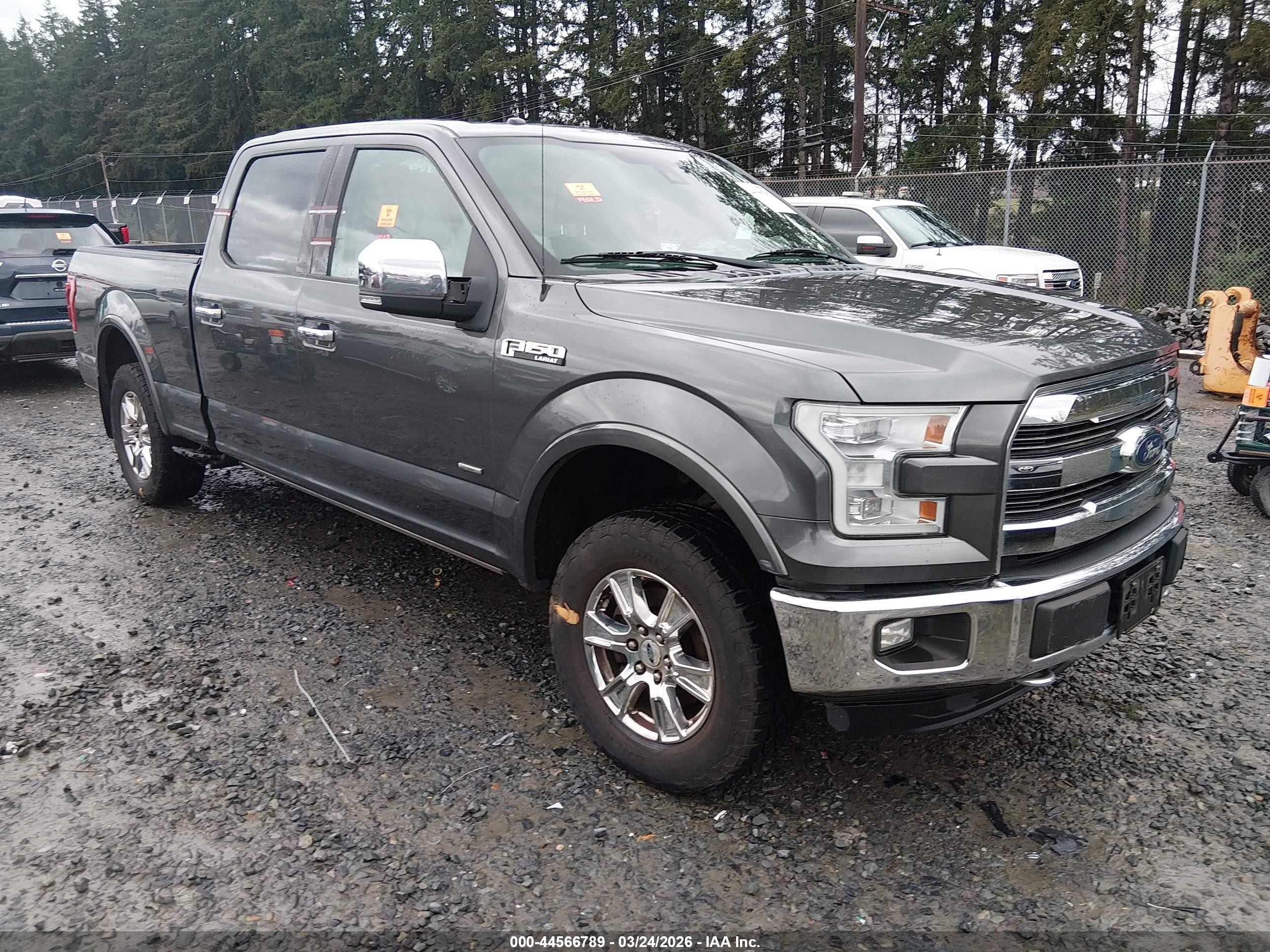 2015 Ford F-150 Lariat Black vin: 1FTFW1EG0FFA06567