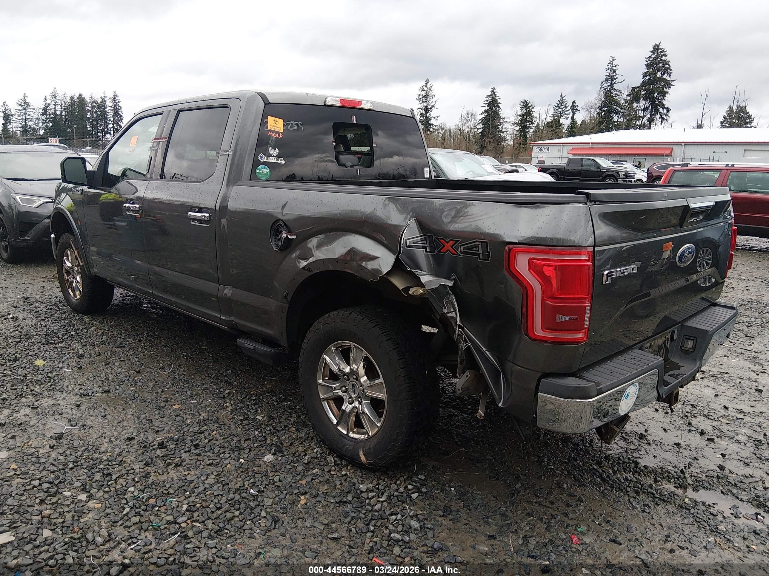 2015 Ford F-150 Lariat Black vin: 1FTFW1EG0FFA06567