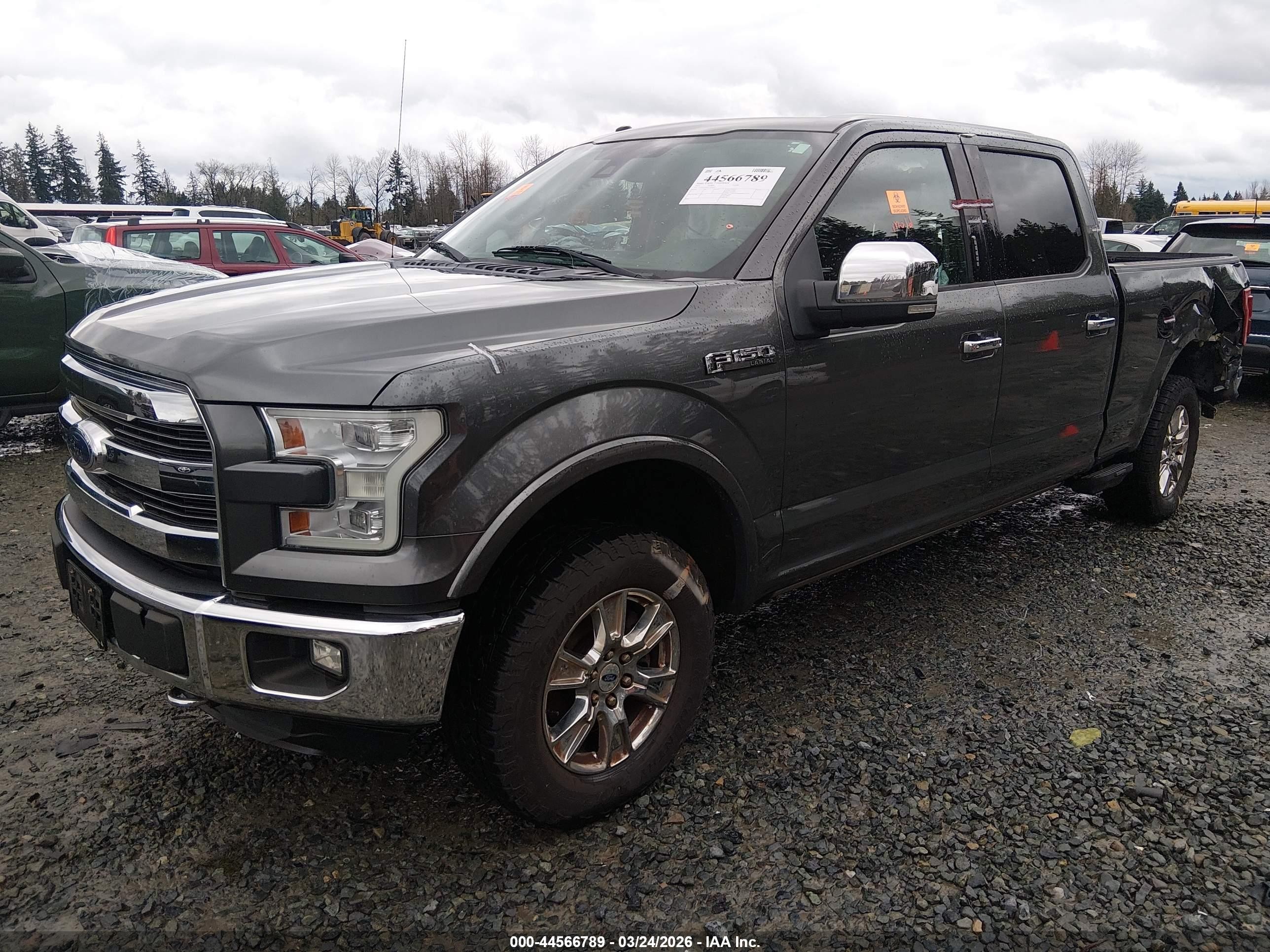 2015 Ford F-150 Lariat Black vin: 1FTFW1EG0FFA06567